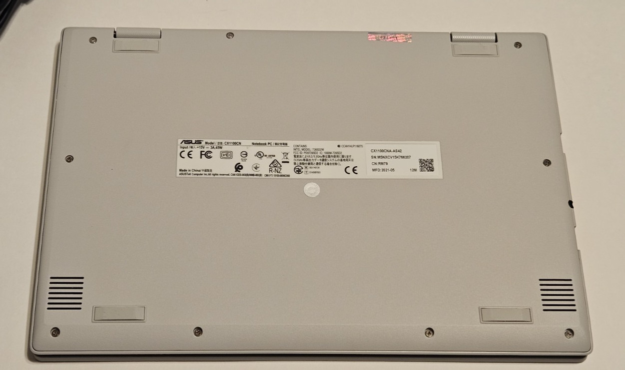 ASUS Chromebook CX1 11.6″ Display Intel N3350 32GB eMMC 4GB RAM CX1100CNA-AS42