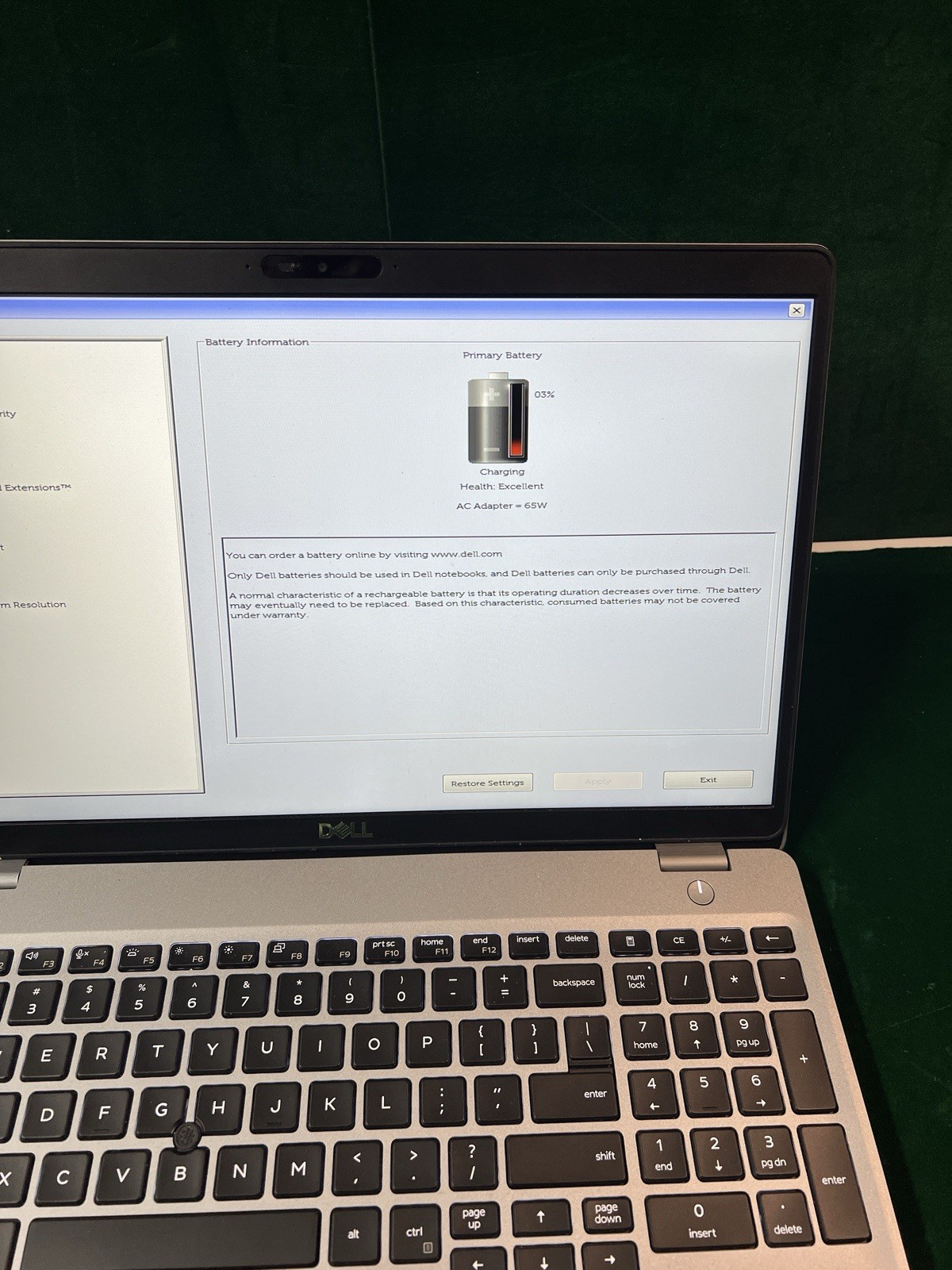 Dell PRECISION 3550 i5-10310U 8GB 1.70GHZ LAPTOP NO OS/AC/HDD BIOS