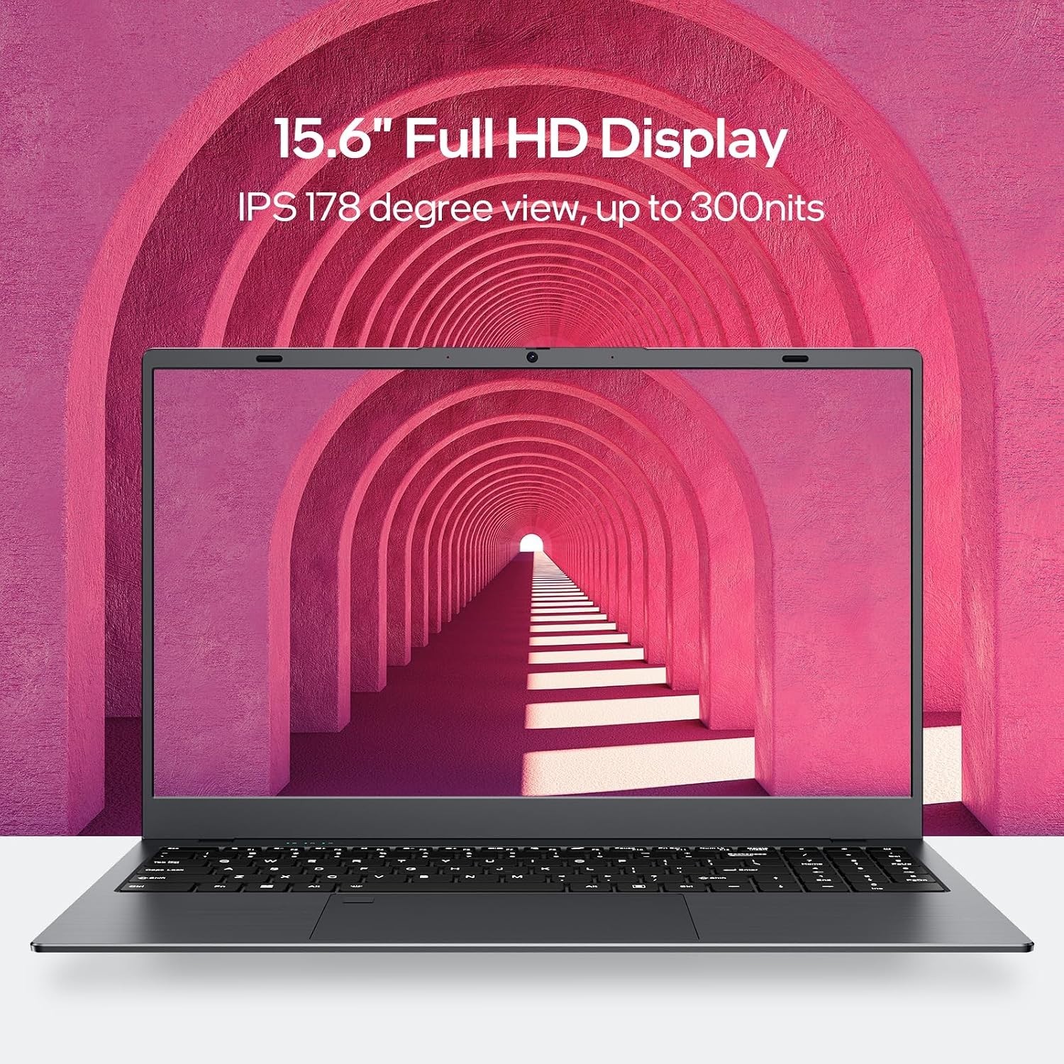 15.6″ FHD Laptop with 16GB RAM, 512GB SSD & Quad Core for Effortless Performance