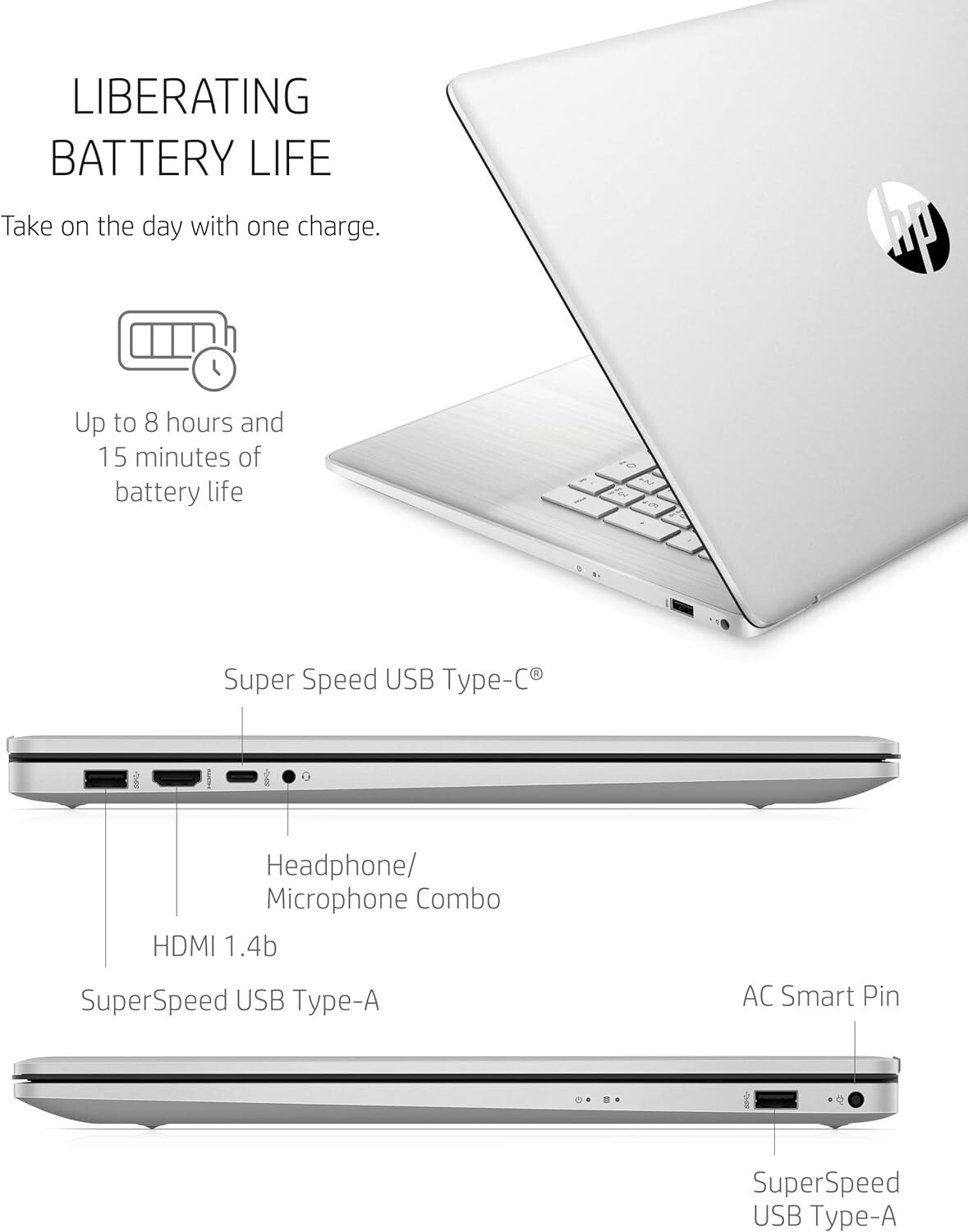 HP 17-cn0025nr laptop 4X573UA#ABA intel core i5-1135G7 17.3″HD 8GB 256GB WIN 11