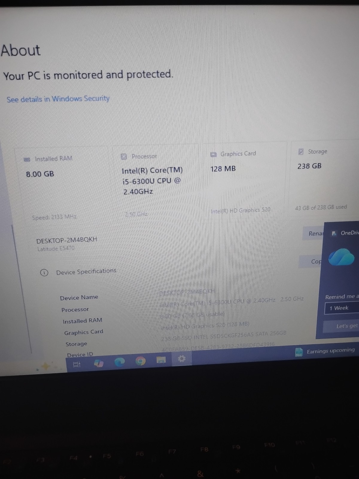 Dell Latitude E5470 14″ Laptop i5-6300U 8GB RAM 238GB SSD Win 10 Activated