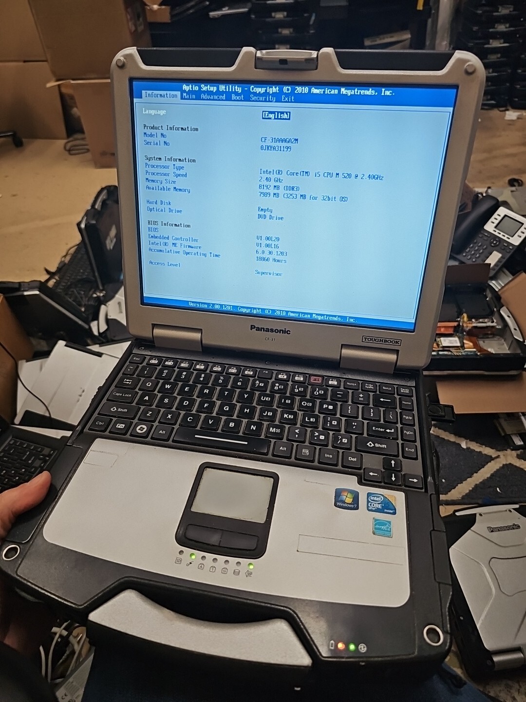 Panasonic Toughbook CF-31 MK-1 i5 520M @ 2.40GHz 8GB RAM DDR3 ( 18660HRS)