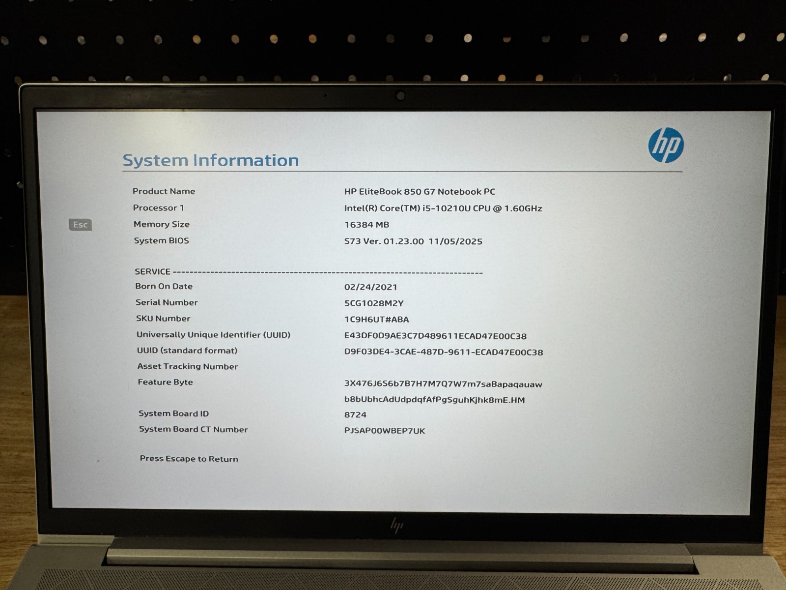 HP EliteBook 850 G7 i5-10210U, 16GB DDR4, SK hynix 256GB, NVMe, Win 11 Pro 25H2