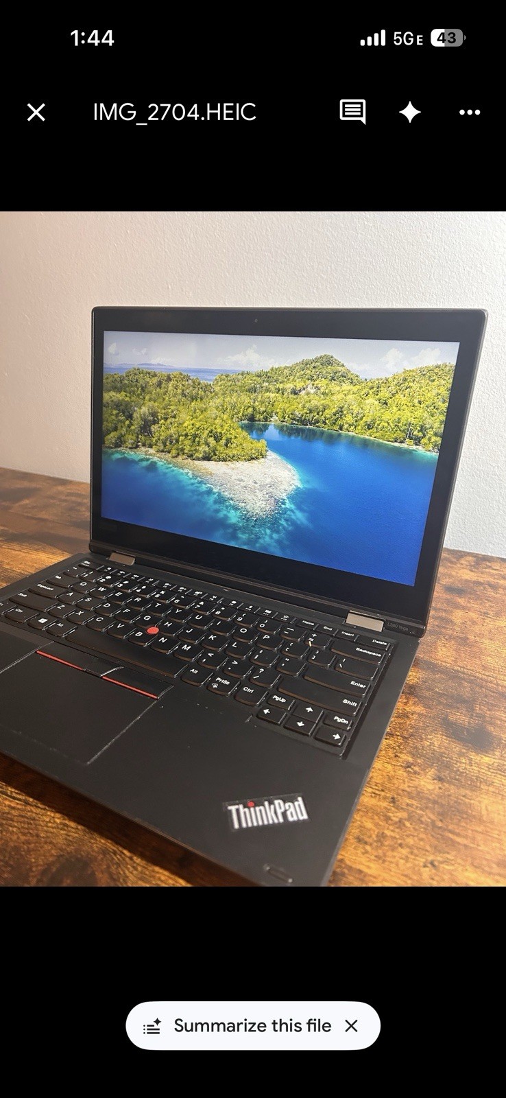 Lenovo ThinkPad L380 Yoga 14″ Laptop i5-8350U 16GB 256GB SSD Touchscreen Win 11