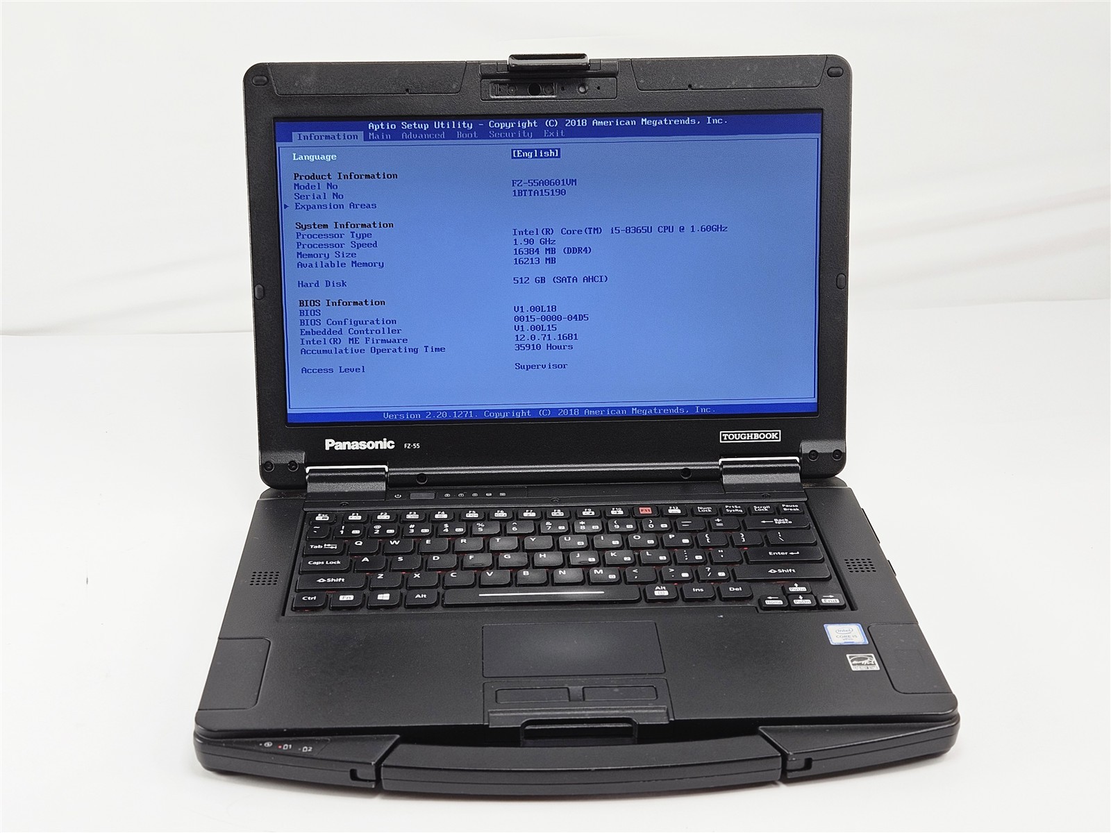 Panasonic Toughbook FZ-55 MK1 i5-8365U 16GB 512GB SSD 14″ Rugged Laptop