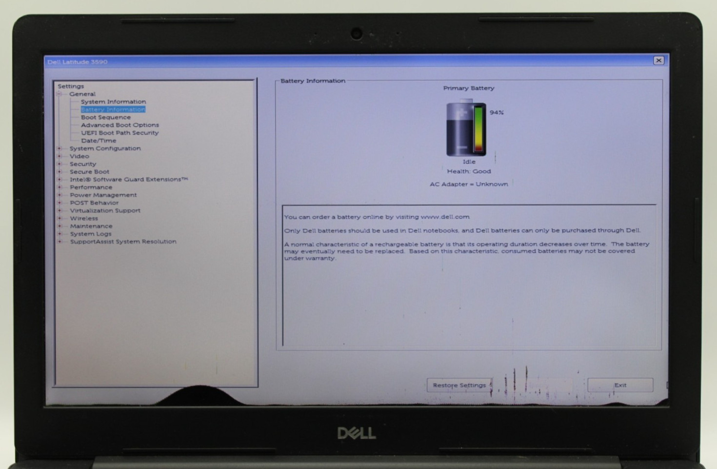 Dell Latitude 3590 i7-8550U@1.8GHz 8GB DDR4 NO STORAGE/OS *USED/TESTED*