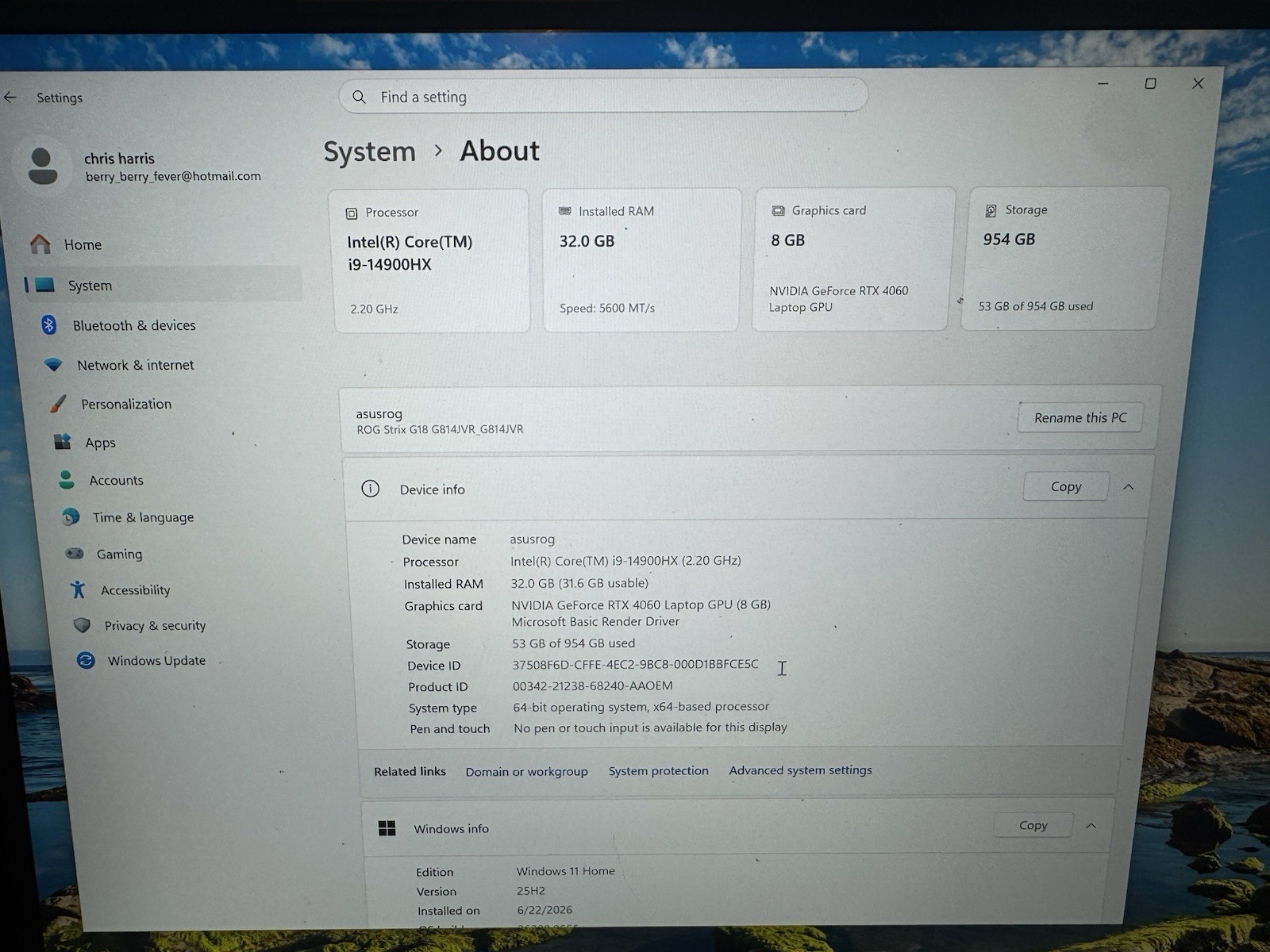 Asus G814JVR-IS96 18″ QHD+ IPS Intel i9-14900HX RTX 4060 32GB DDR5 1TB SSD Key