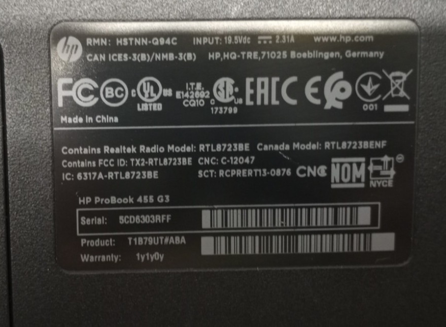 HP ProBook 455 G3 AMD A10-8700P r5@1.80GHz 8GB RAM 500GB HDD No OS/Battery MC748