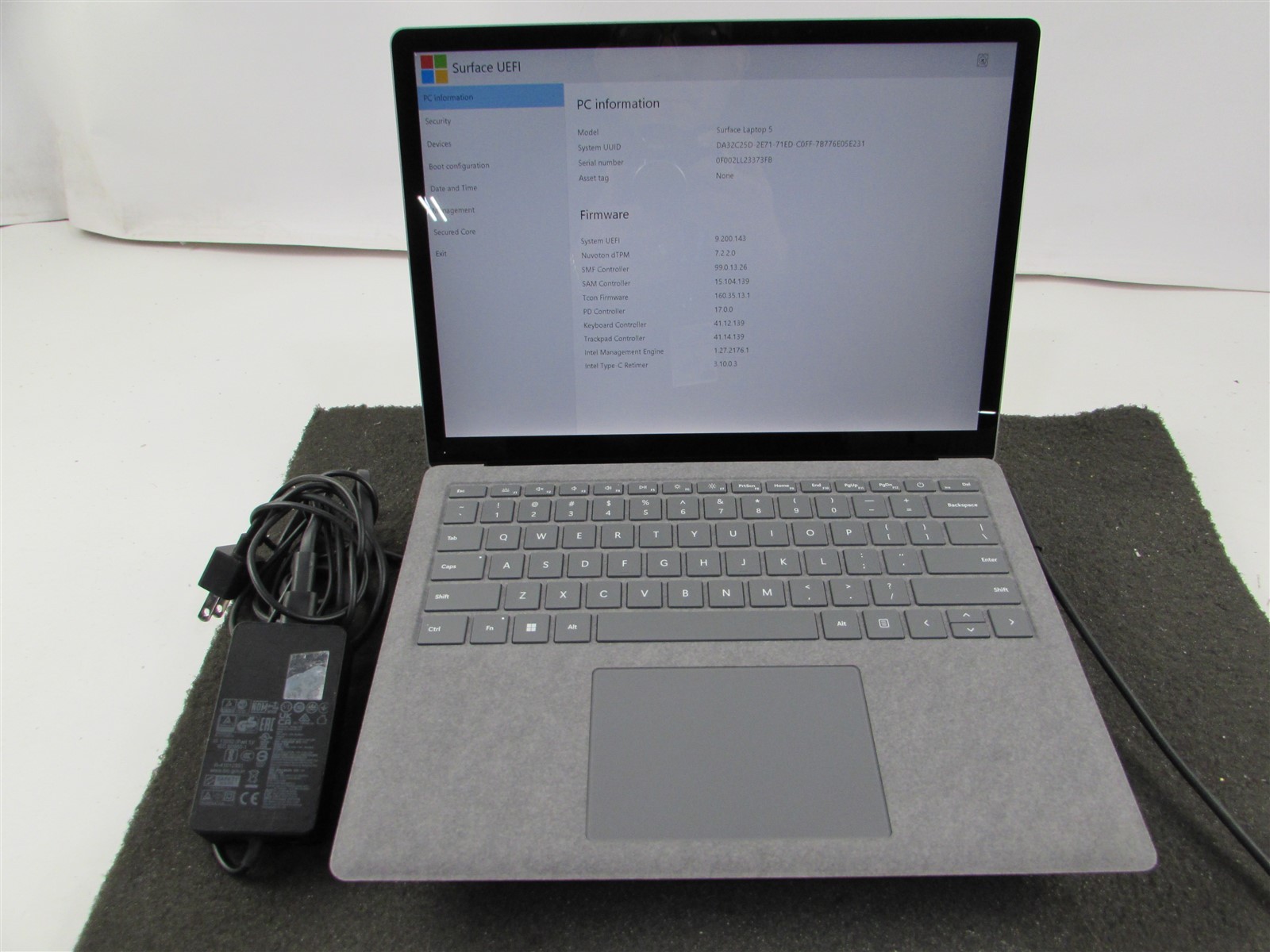 MICROSOFT SURFACE LAPTOP 5 1950 CORE I7-1265U 512GB SSD 16GB RAM NO O.S