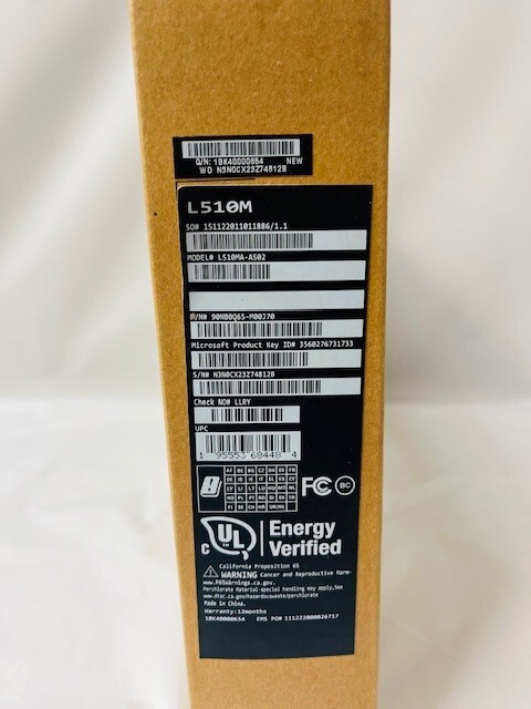 Asus Vivobook Go 15 L510MA-AS02, Star Black- NEW IN BOX