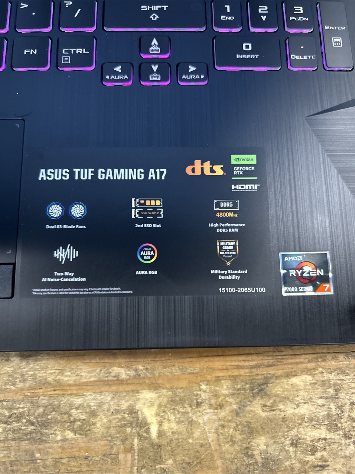 ASUS TUF A17 – 17.3″ W11 AMD RTX2050 Ryzen 7 7435HS/8GB/512GB SSD