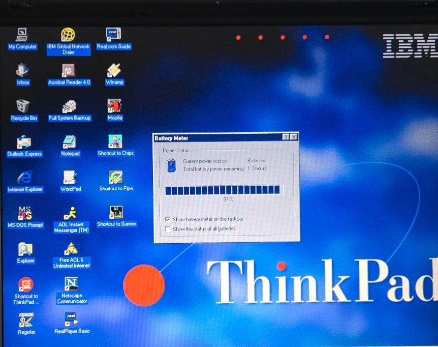 IBM ThinkPad A21m Laptop Win 95 & Win2000 Dual Boot, Serial Port, Works Great