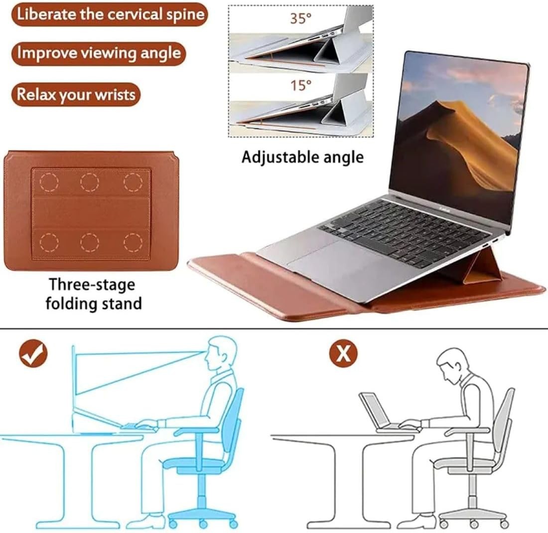 Brown Laptop Sleeve 11-13.3 Inch ONLY MacBook Air 13.3″ Pro Dell XPS 13 HP Elite