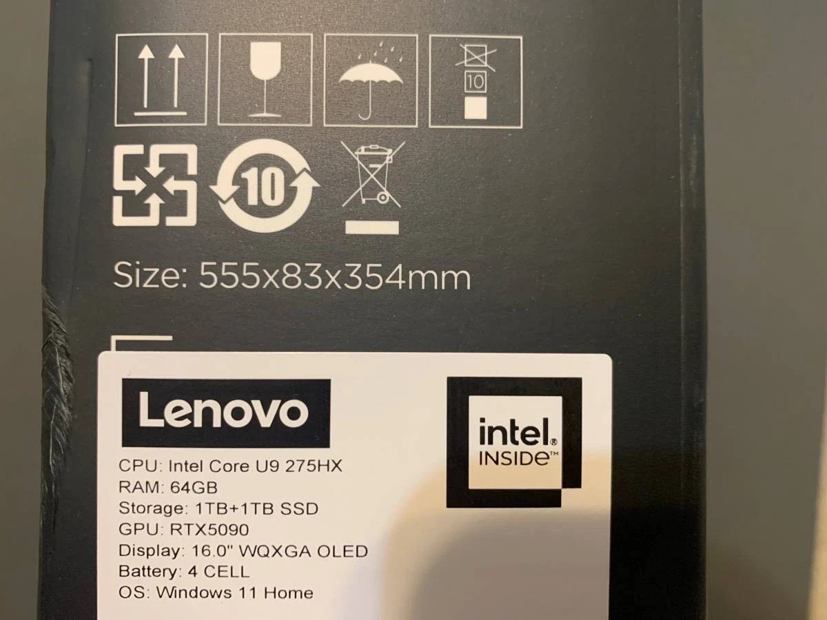 Lenovo Legion Pro 7 – RTX 5090, 16″ OLED, Core Ultra 9, 64GB RAM, 2TB 83F500M5US
