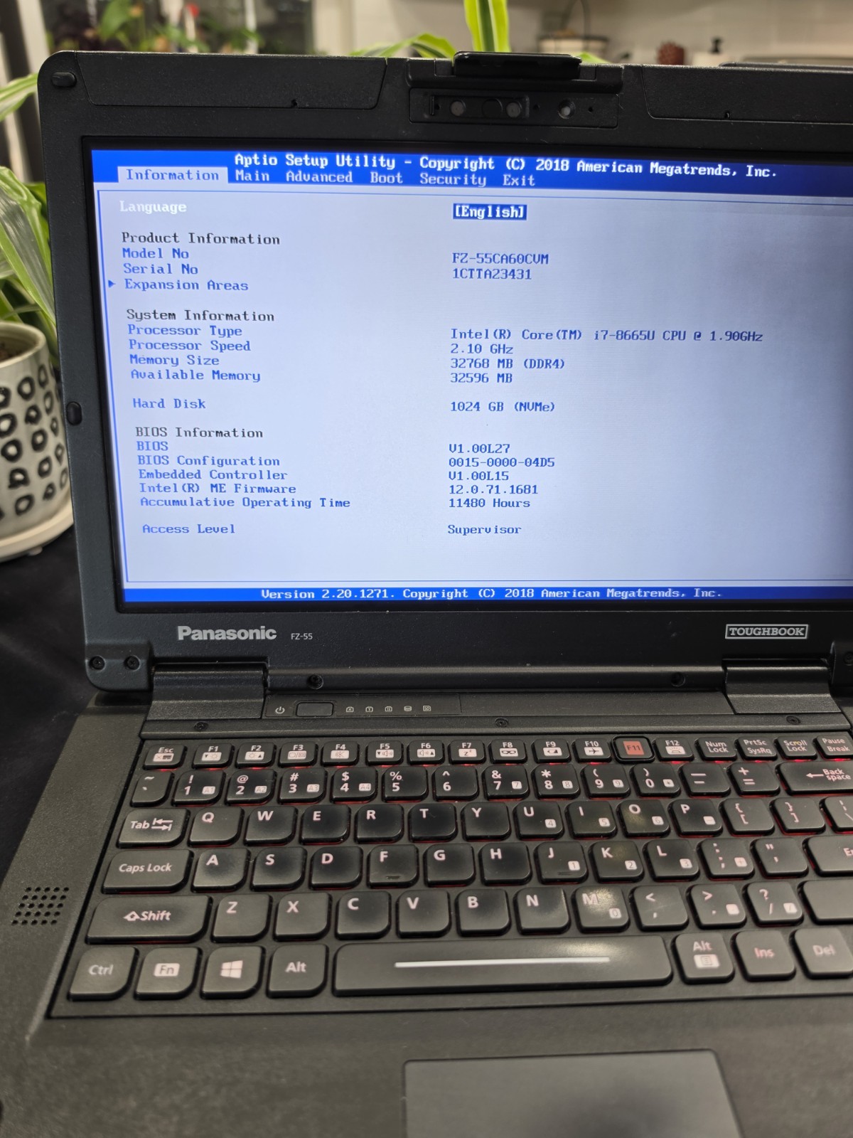 ​Panasonic Toughbook FZ-55 i7-8665U 32GB 1TB AMD 4GB GPU 4G LTE Win11