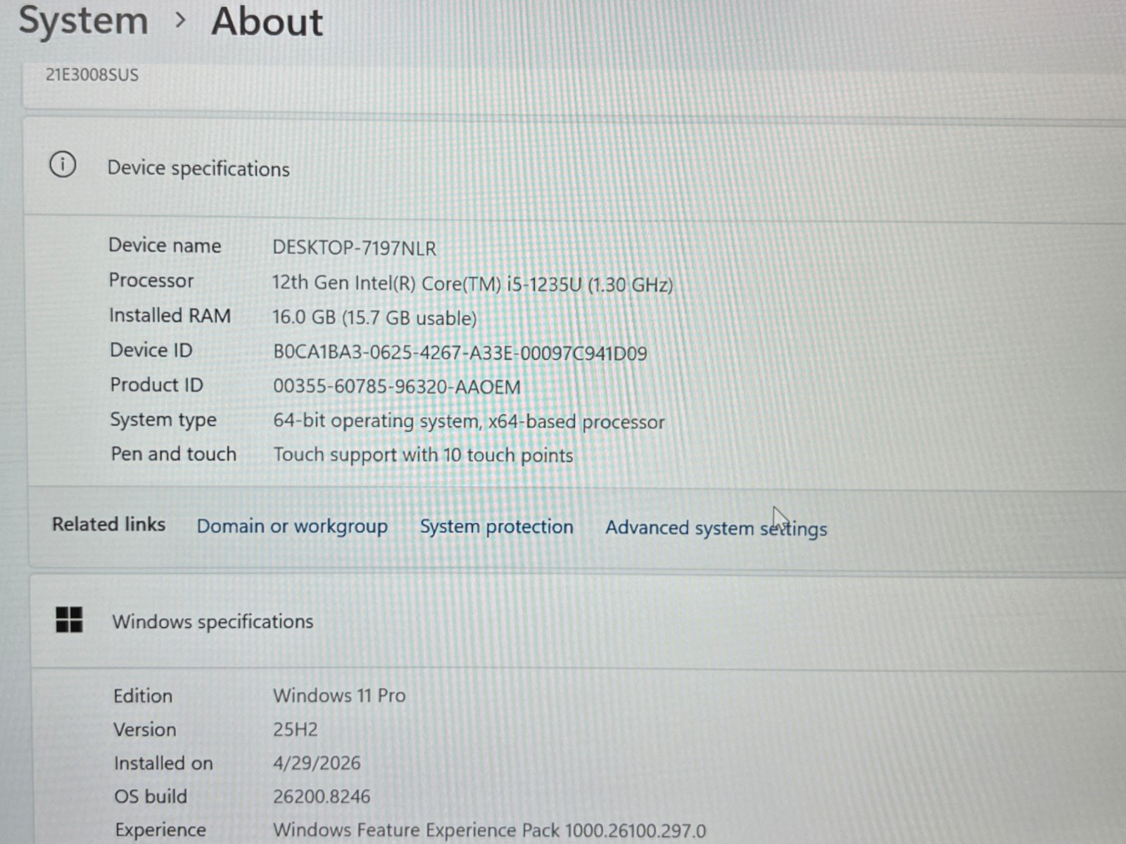 Lenovo ThinkPad E14 Gen4 14″ FHD i5-1235U 1.3GHz 16GB 512GB Touchscreen *READ*