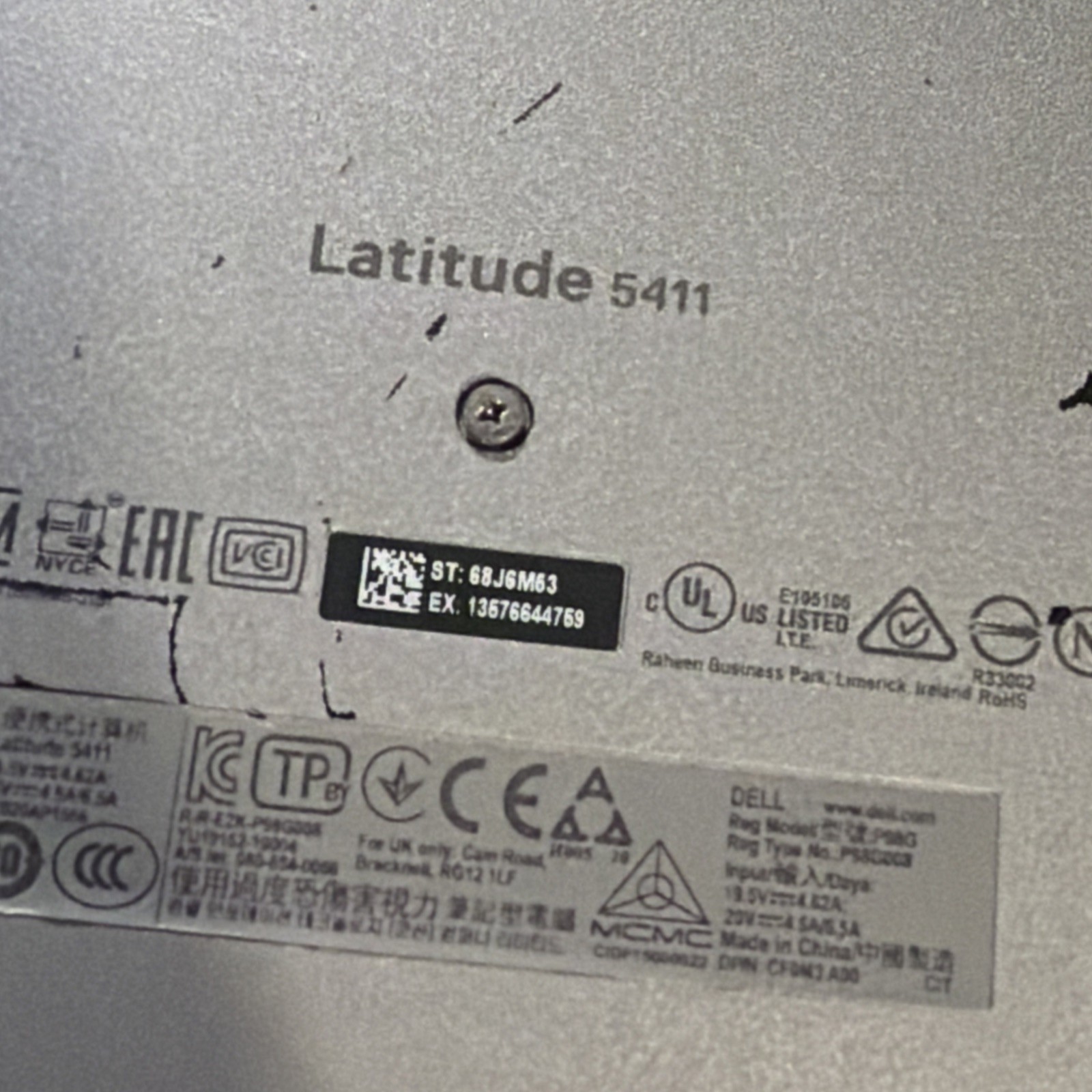 DELL LATITUDE 5411 INTEL CORE I7 10TH GEN 8GB RAM NO HD