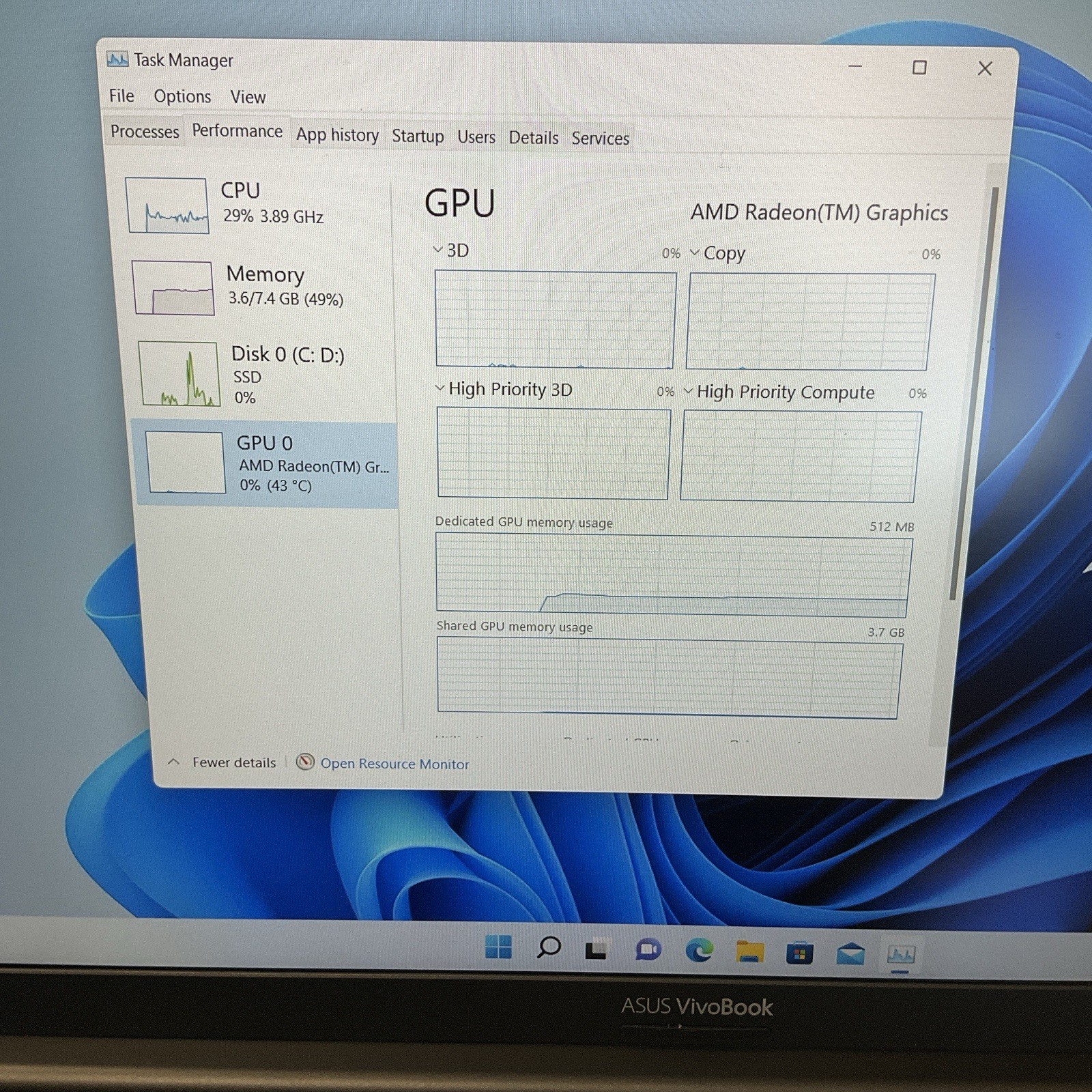 ASUS Vivobook M513IA-DB74 15.6″ AMD Ryzen 7 4700U @2.00GHz 8GB RAM DDR4 1TB SSD