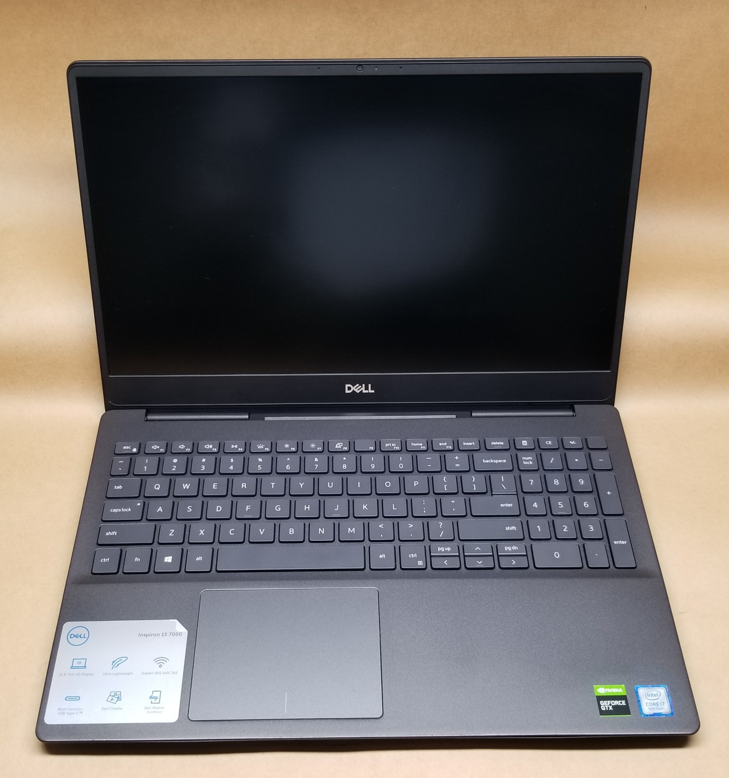 Dell Inspiron 7590 15.6 FHD i7-9750H 2.60GHz 16GB RAM 256GB SSD, GTX 1050 WIN 11