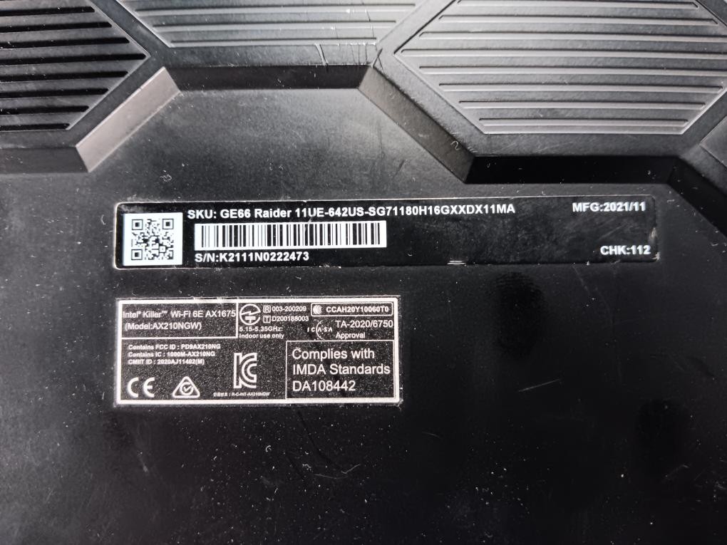 MSI COMPUTER GE66 RAIDER (P17031897)