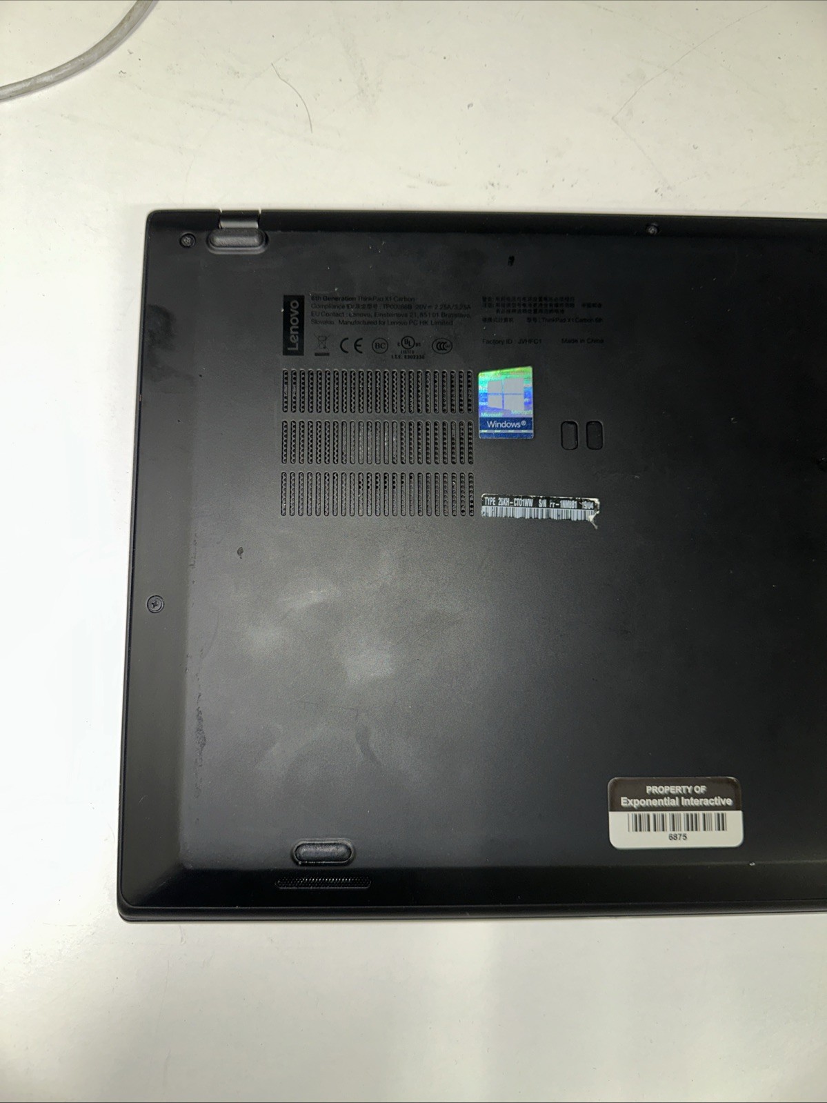 Lenovo ThinkPad X1 Carbon Gen 6 i7‑8650U NO RAM NO SSD Rubber Trackpad MISSING