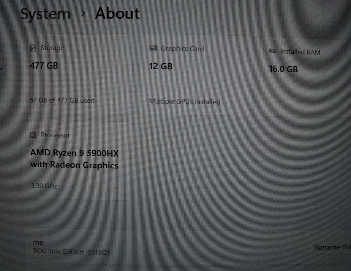 ASUS ROG Strix ADVANTAGE ED. G513QY 5900HX 16 GB RAM, 512 GB SSD – (5RIE26CB)
