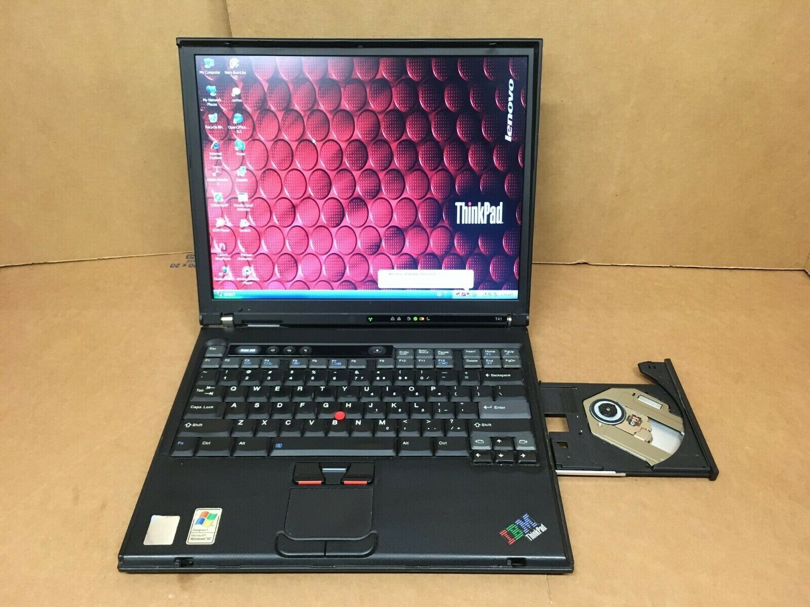 IBM THINKPAD T41 Vintage Laptop 1.60GHz 1GB RAM 60GB HDD WINDOWS XP SP3 ATI 9000