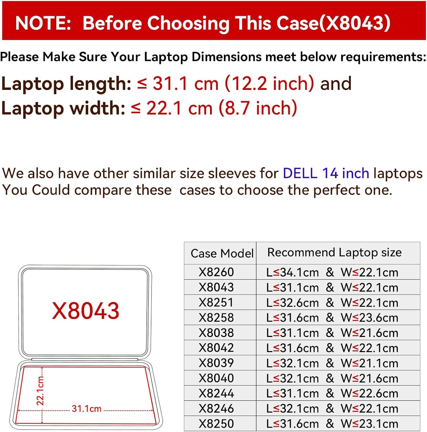 Protective EVA Hard Sleeve Case for 14 inch DELL Pro 14 Essential PV14250/14255