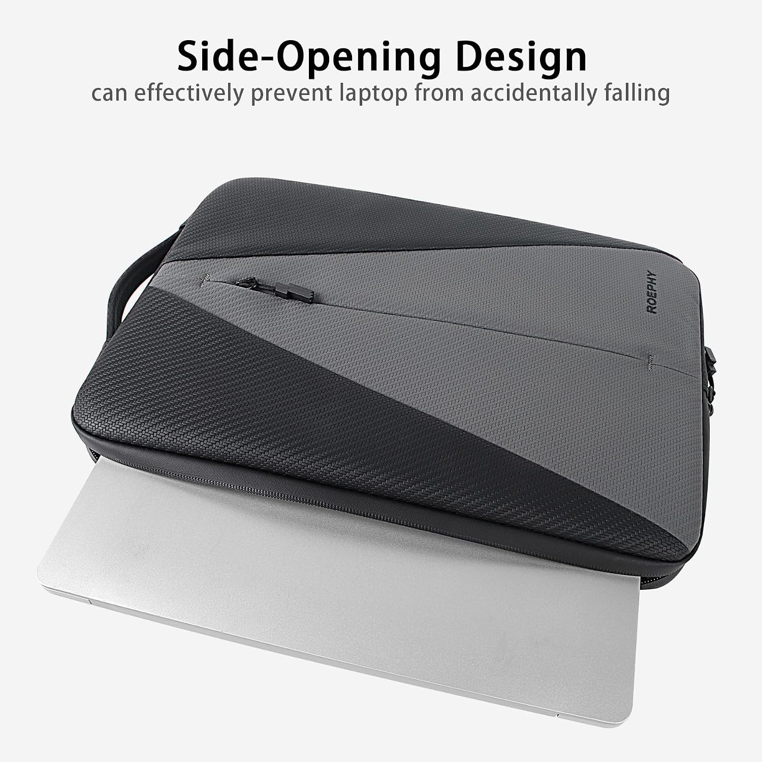 14 Inch Laptop Sleeve Case for Lenovo HP ASUS Dell Acer Chromebook, Black + Grey