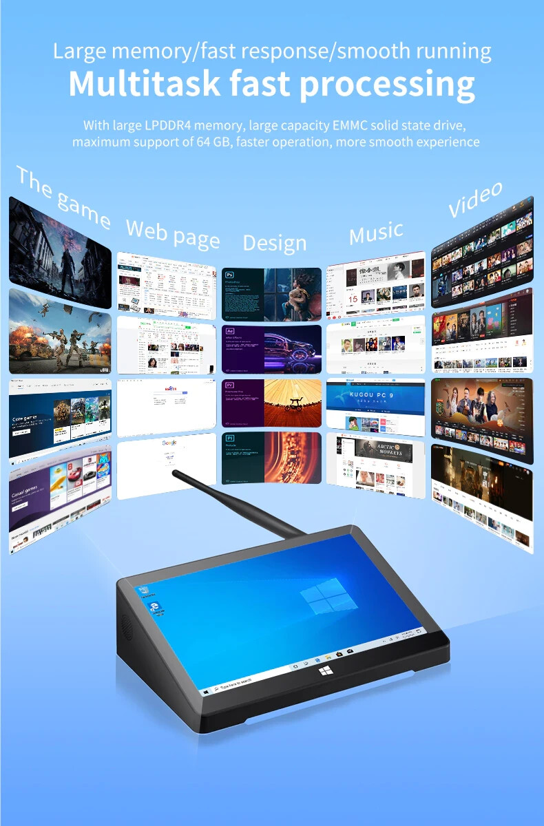 Intel Celeron N4020 9″ 1920*1200 Win10/Android 7/ Linux All-in-One PC & Tablet