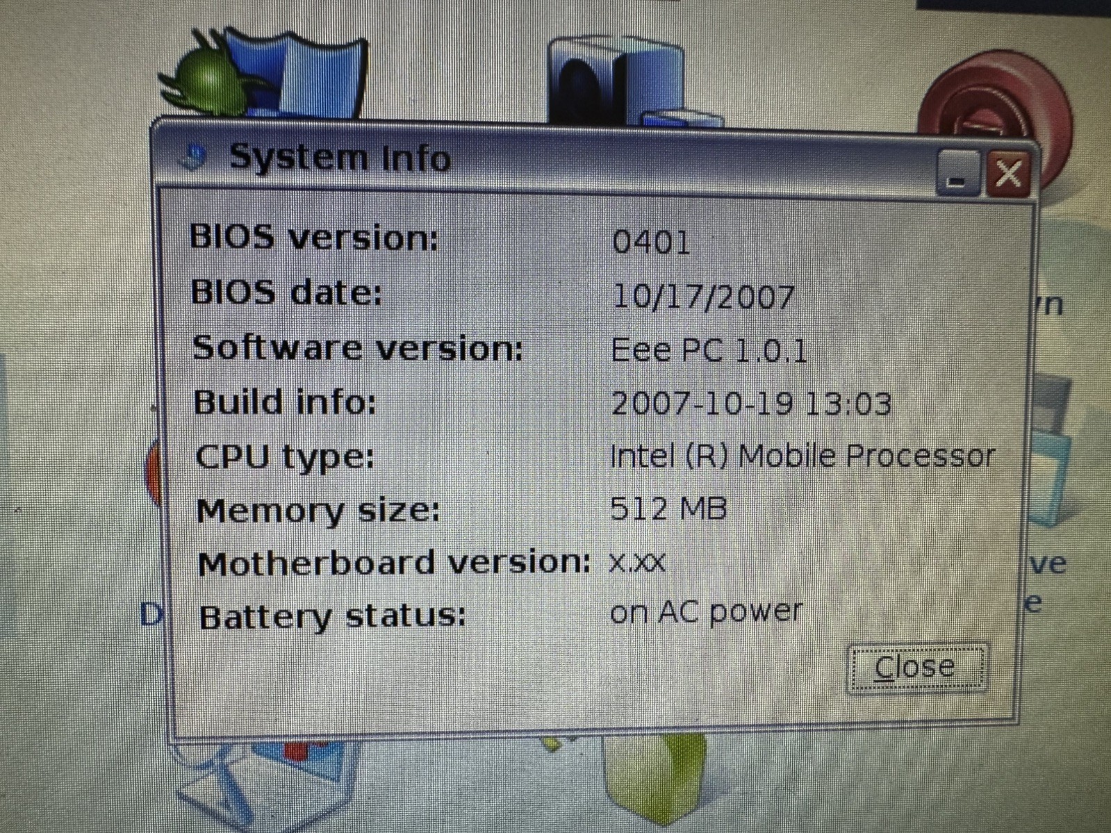 ASUS Eee PC 701 4G Working complete with new power supply 4GB SSD