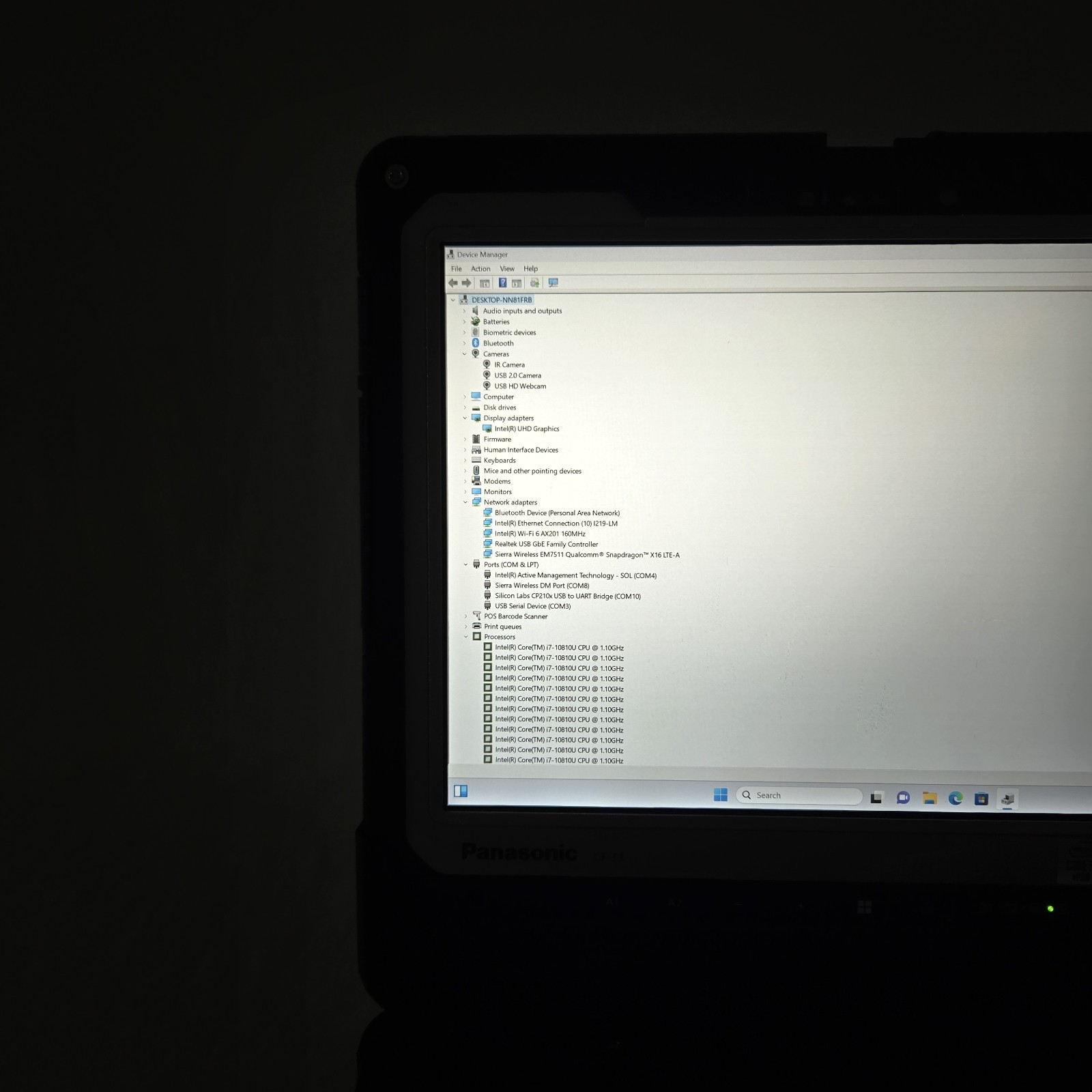 Panasonic Toughbook CF-33 i7-10810U 1.10GHz 512GB SSD 32GB Ram 4G GPS — Grade B
