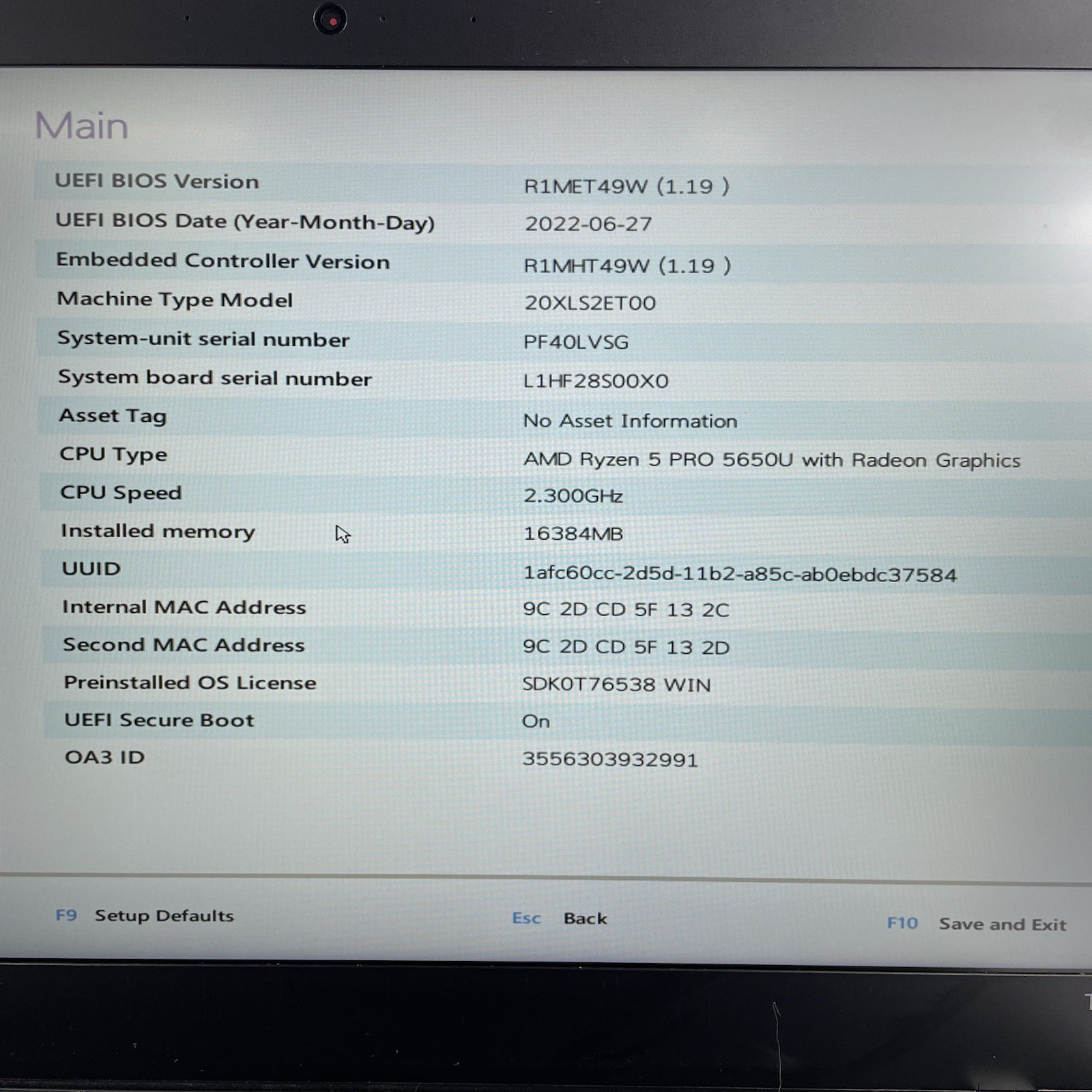 Lenovo ThinkPad T14 Gen2a 14″ Ryzen5Pro 5650U 2.3GHz 16GB RAM No SSD/OS/AC- READ