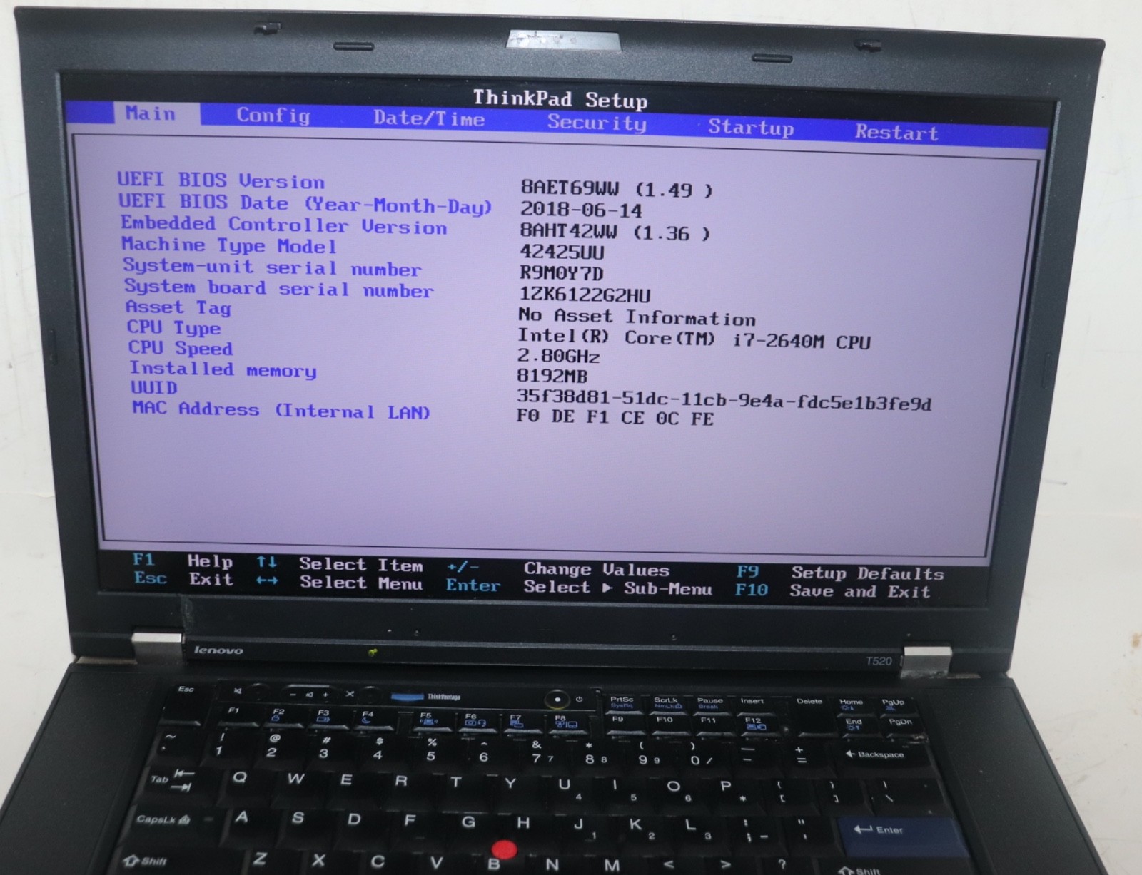 Lenovo ThinkPad T520|Core i7@2.80 GHz|8GB RAM|256GB SSD|WIN 10. PROF|Nvidia