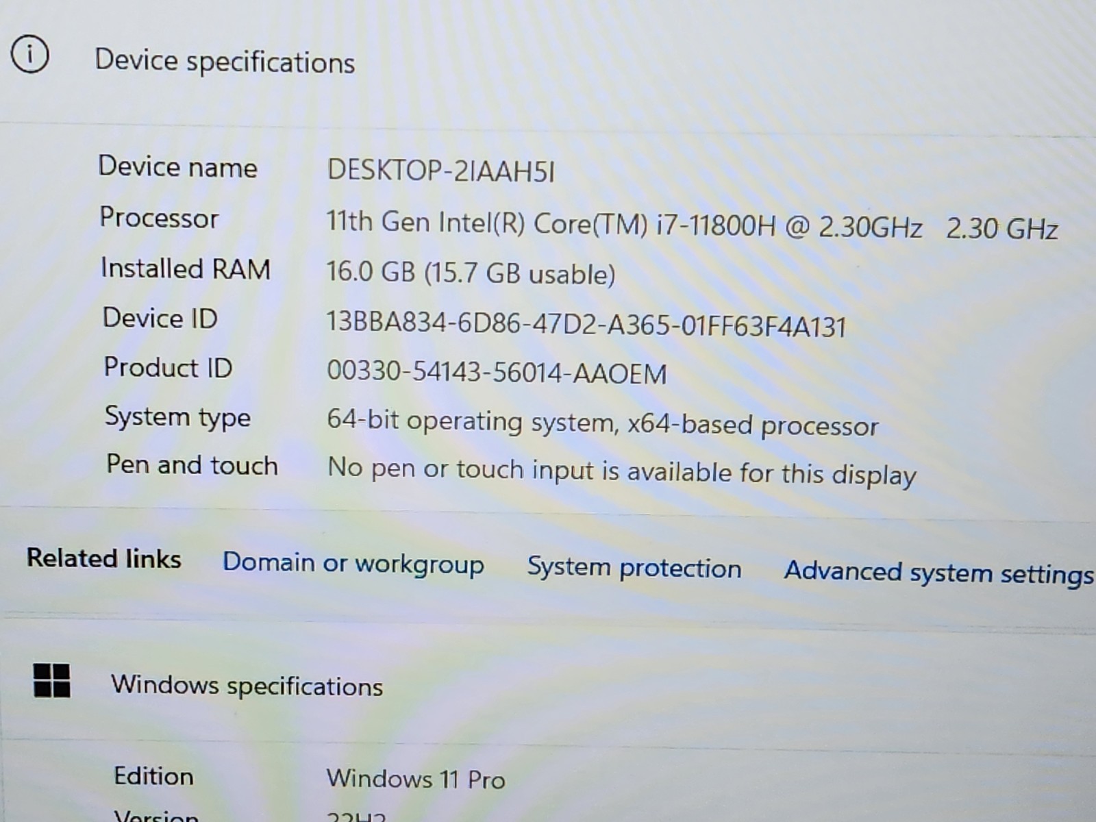 Lenovo ThinkPad P15v Gen 2 15.6″ FHD i7-11800H 16GB Nvi. T600 Windows 11 Pro ~