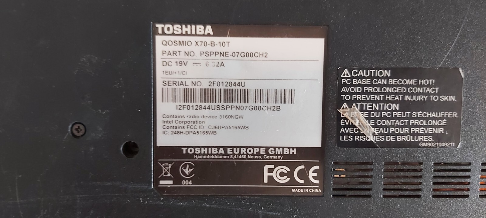 Toshiba QOSMIO X70-B-10T PSPPNE-07G00CH2 Notebook Make Offers!UPS Shipping! A1