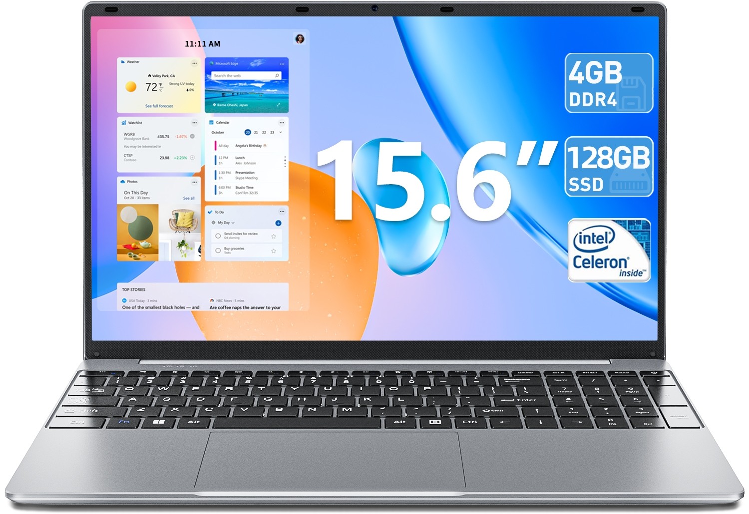 SGIN NEW Portable Laptop 15.6″ Intel Celeron 4GB RAM 128GB SSD Windows 11