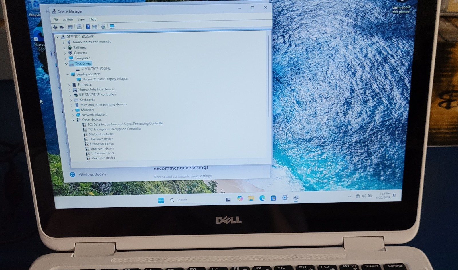 Dell Inspiron 11-3168 Laptop Intel N3710 @1.60GHz 4 GB RAM 500 GB HDD / WIN 11