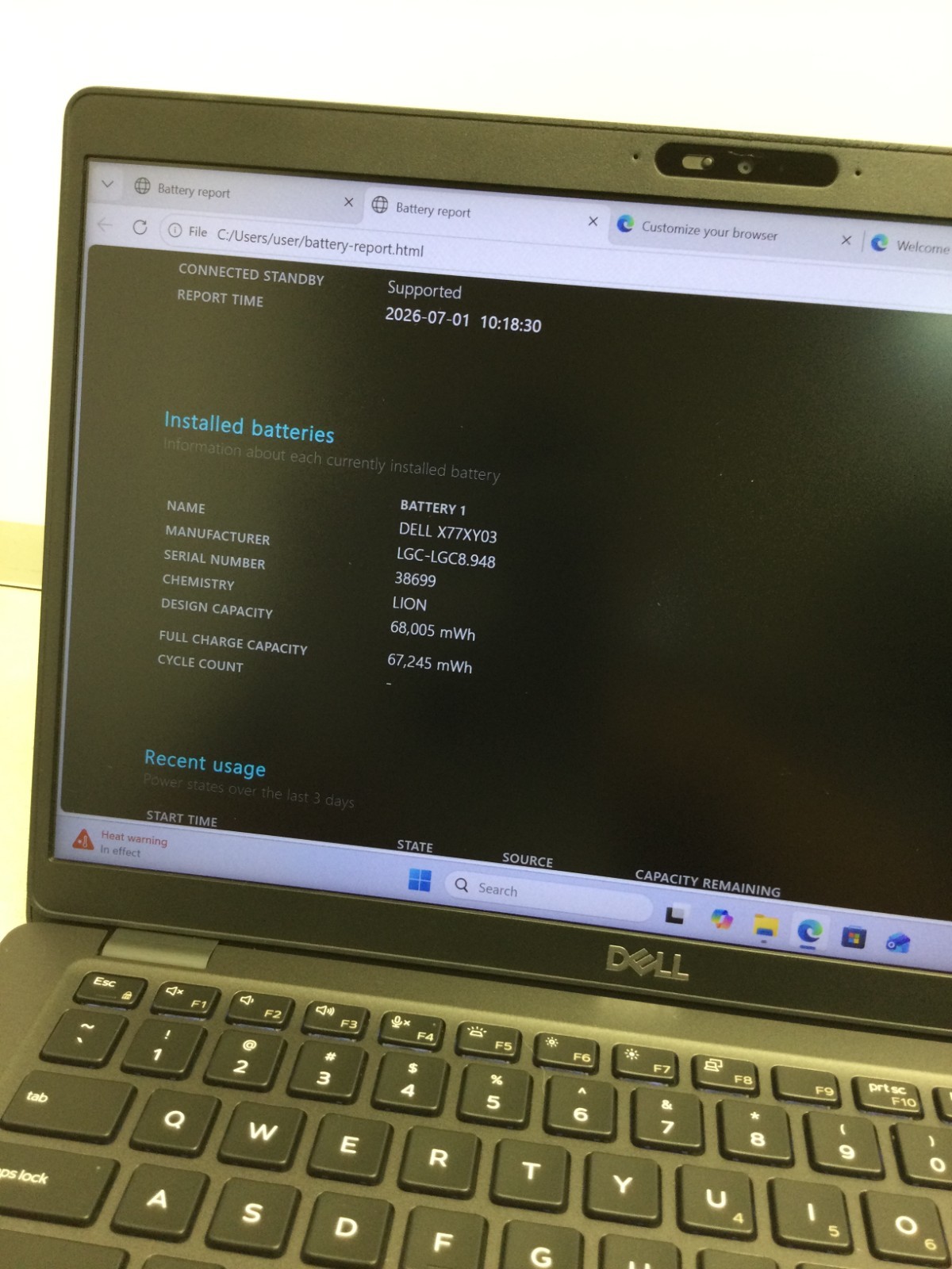 Dell Latitude 5400 14” Core i7-8665U 1.90GHz 8GB RAM 256GB SSD win 11 pro