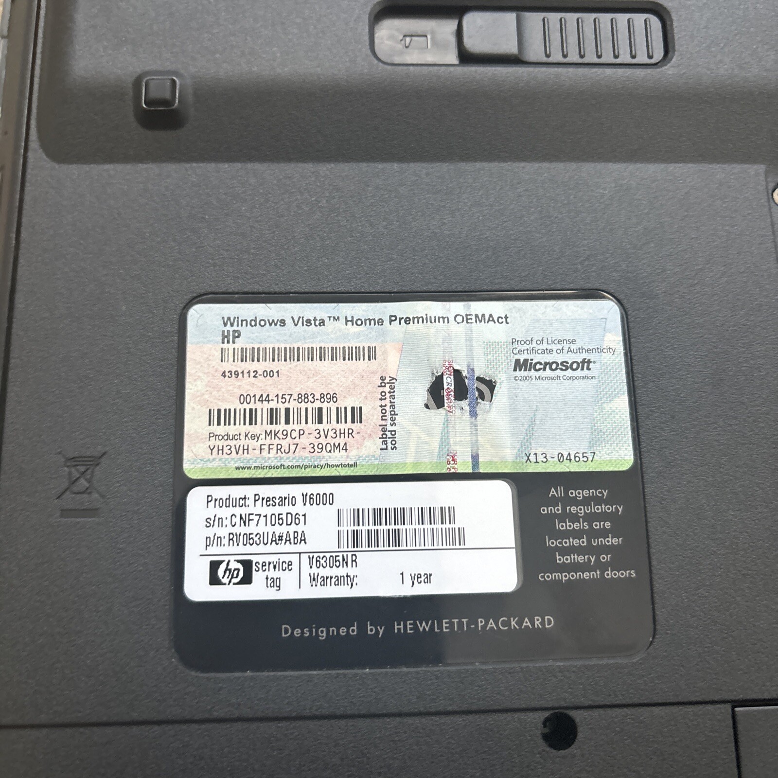 HP Compaq Presario V6000 V6444US 15″ [AS IS] Intel Centrino- JZ