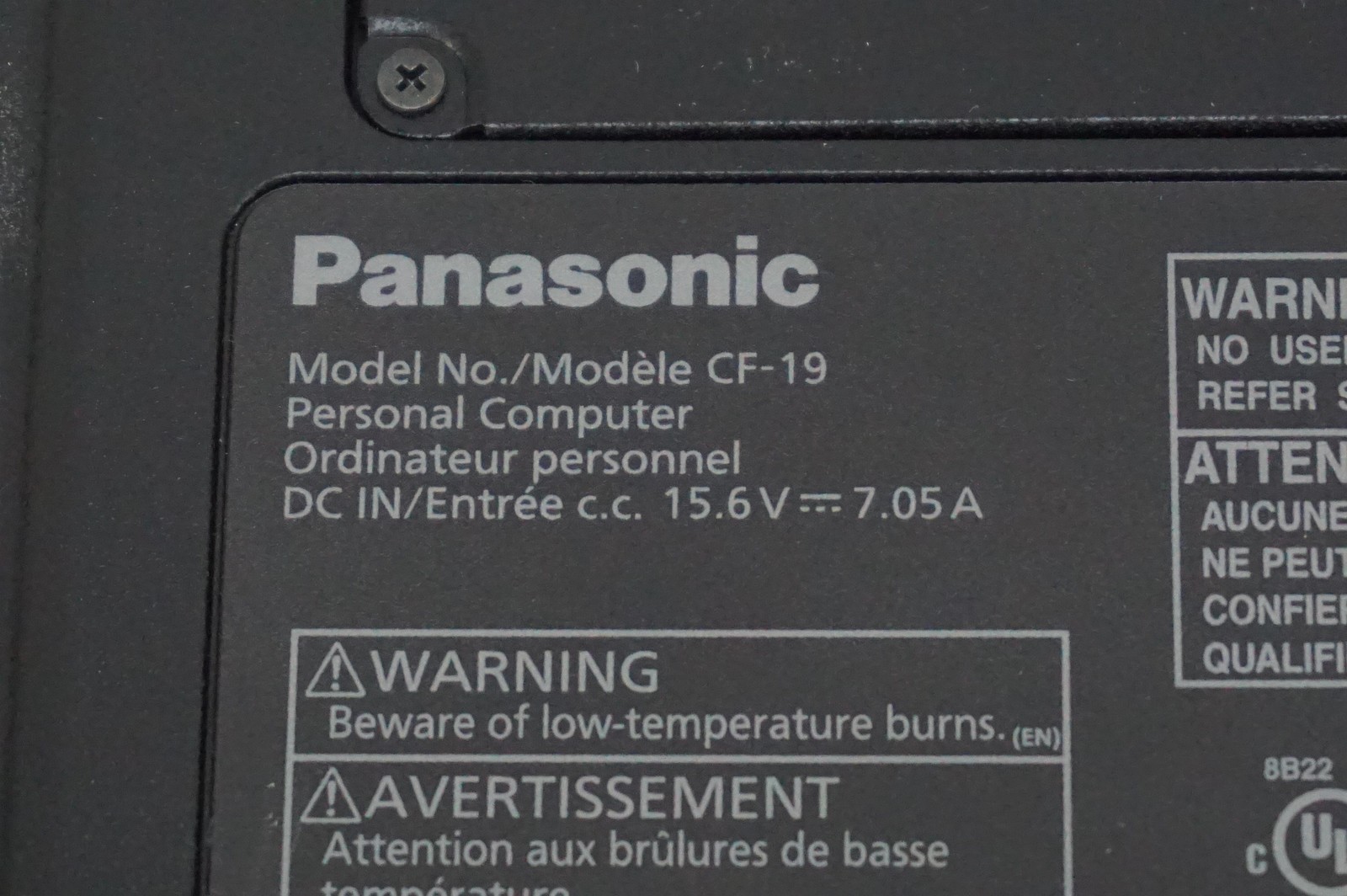Panasonic Toughbook CF19 i5-3610ME 2.7GHz 4GB RAM Has Stylus No Hard Drive