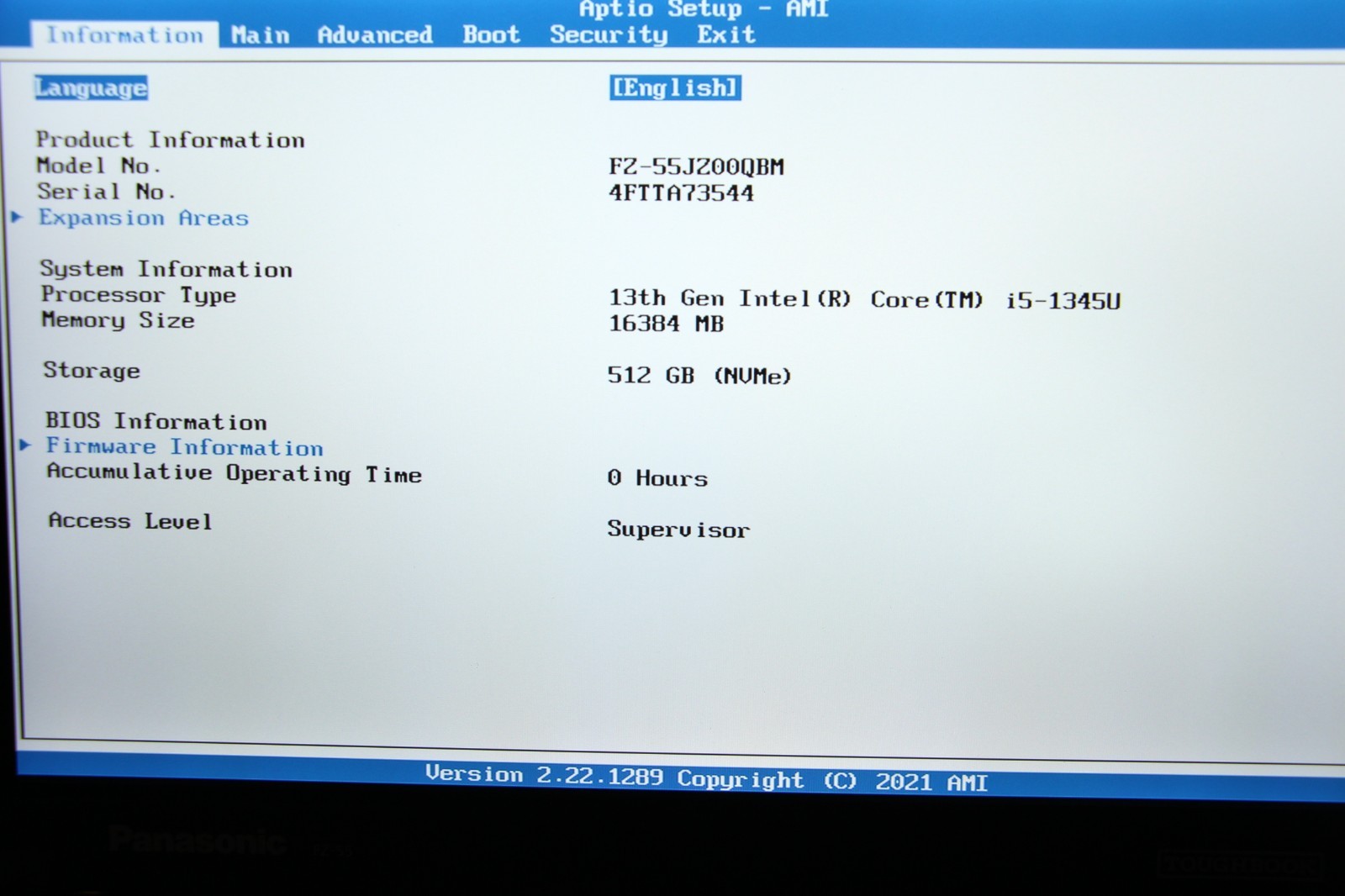 New in Box Panasonic Toughbook FZ55 MK3 i5-1345U 16GB/512GB/WiFi/DVD/TouchScreen