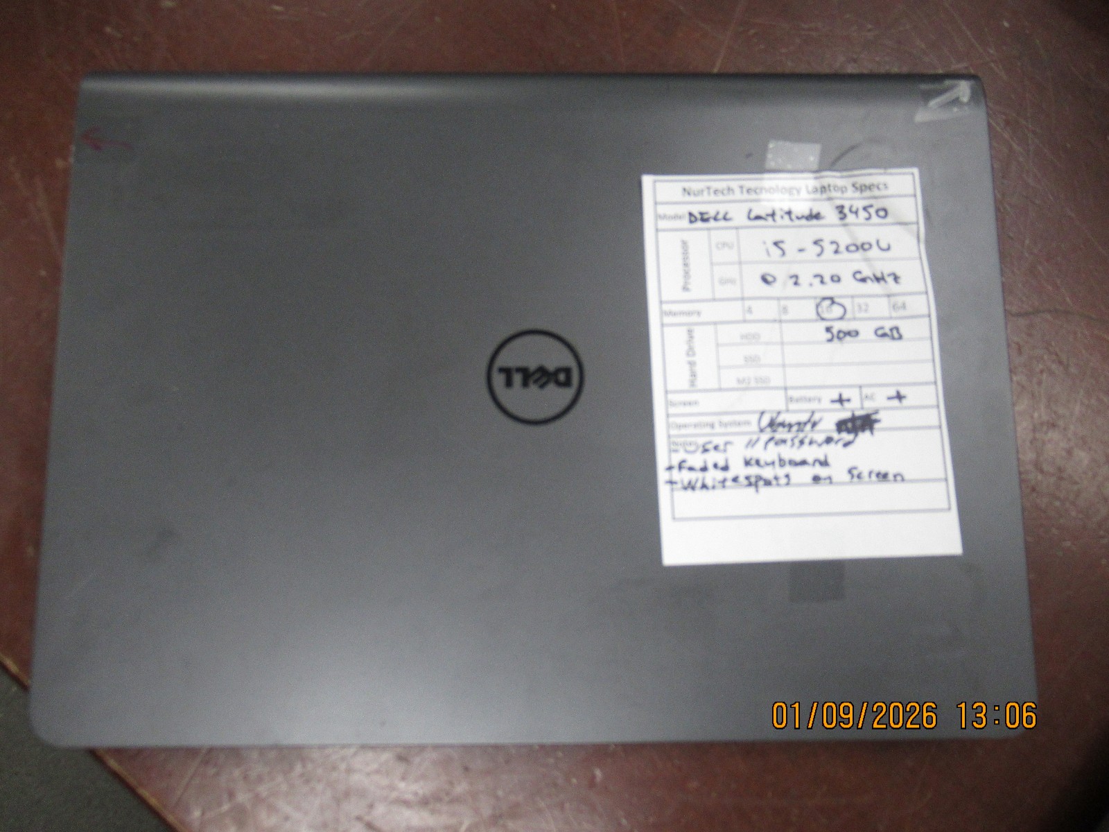 Dell Latitude 3450 14″ Intel Core i5-5200U 2.20GHz 16GB 500GB Ubuntu Laptop+AC