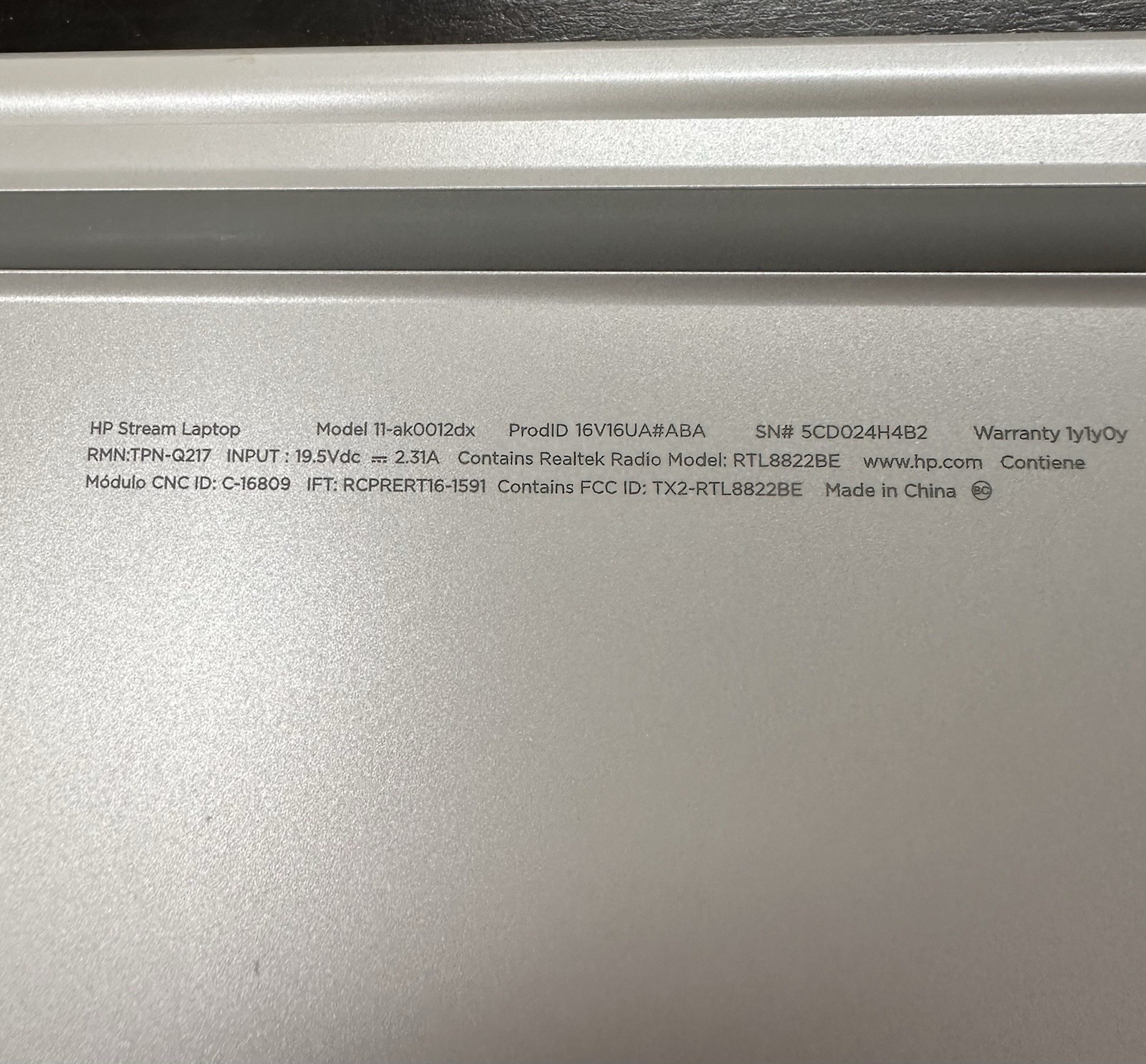 HP Stream 11-ak1012dx 11.6” White Laptop 4GB RAM 32GB eMMC Tested Charger Read