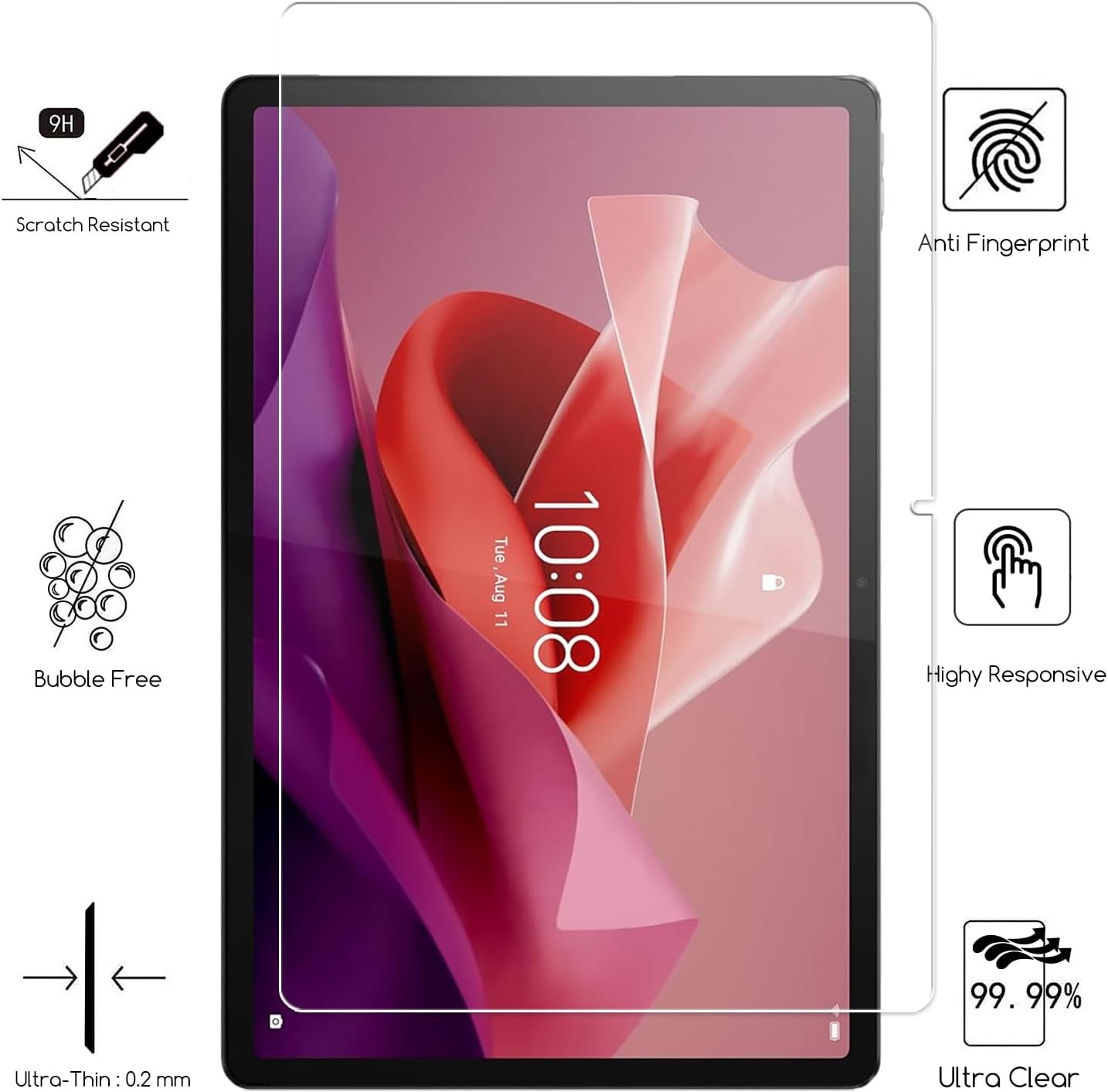 2-Pack Anti-Scratch Tempered Glass Screen Protectors for 12.7″ Lenovo Tablets