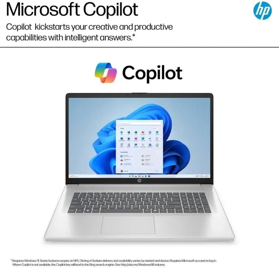 HP 17.3″ Full HD Laptop AMD Ryzen 5 7520U- 8GB Memory 512GB SSD Natural Silver