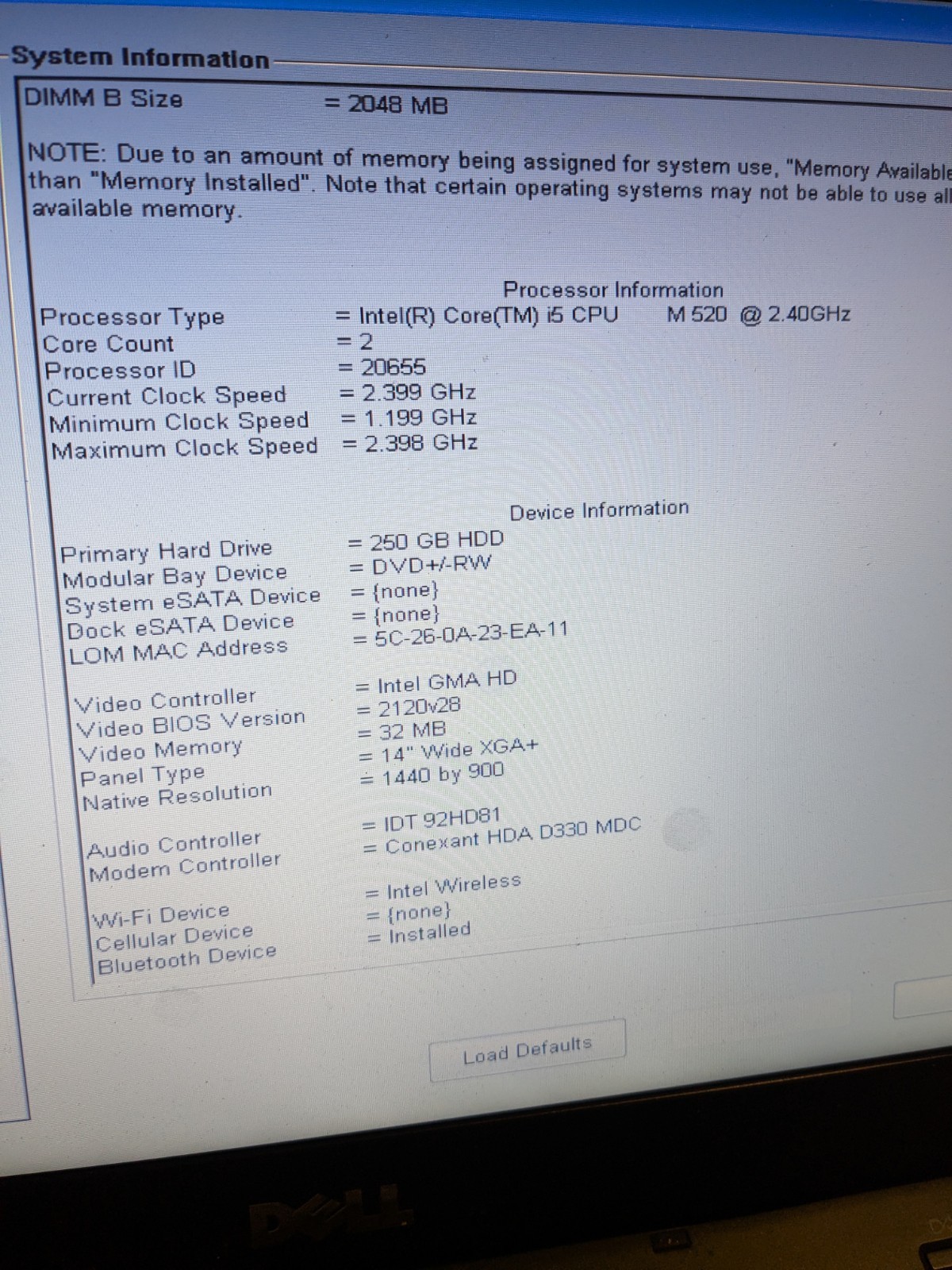 Dell Latitude E6410 Laptop 14″ Core i5 M 520 2.40GHz 4GB Win 7 250GB HDD