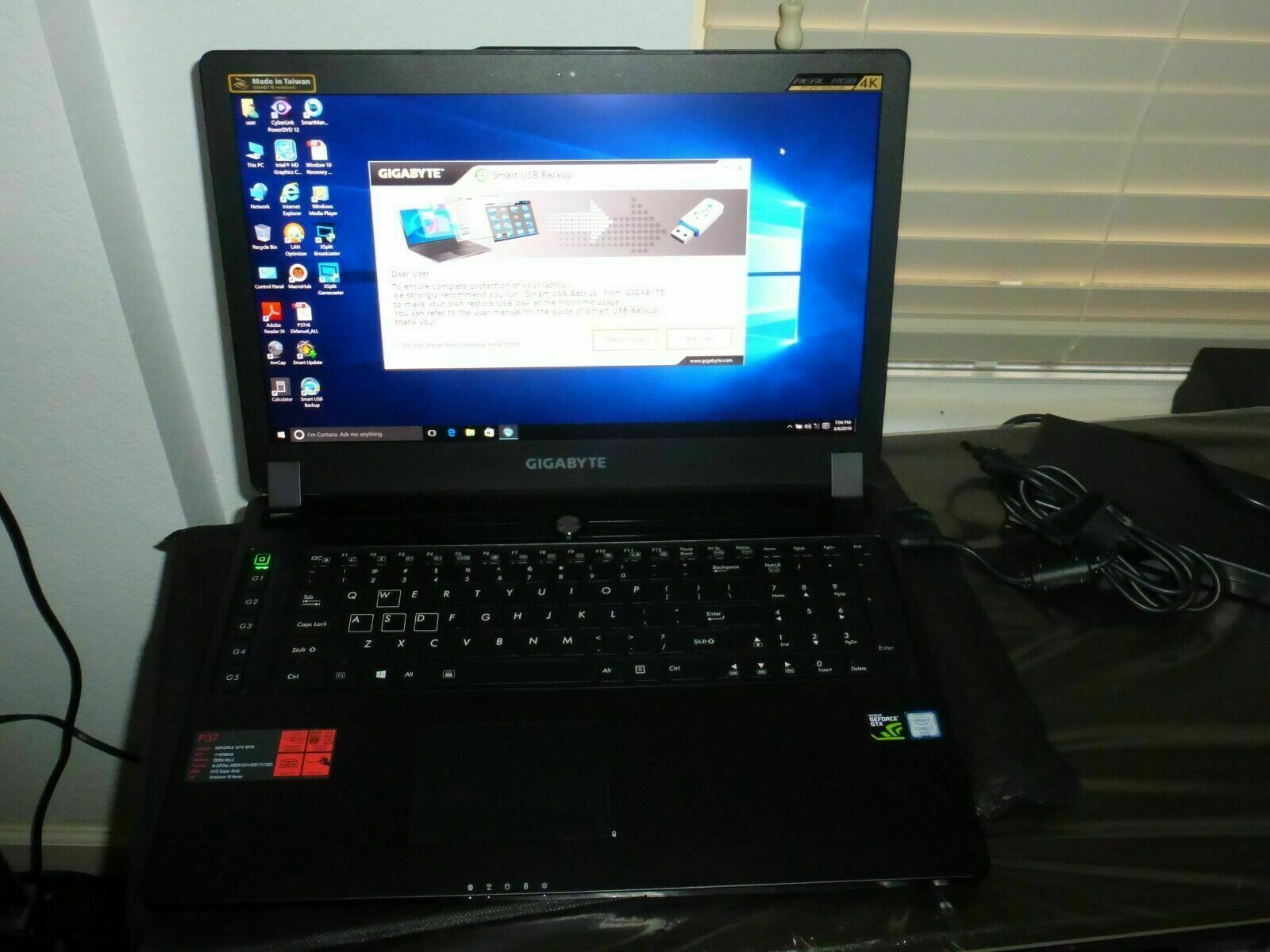 Gigabyte P37XV6-PC4K4D P37X v6 Laptop i7-6700HQ 16GB 512gb+1tb Geforce Gtx 1070