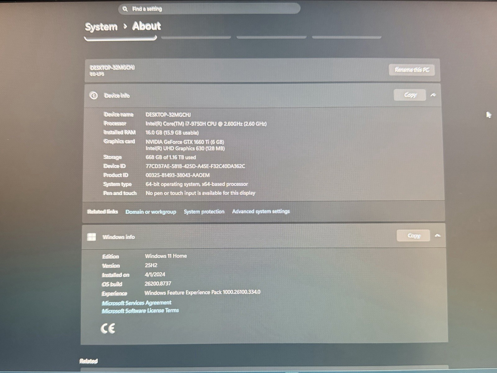 Gaming Laptop i7-9750H 16GB Ram 256GB SSD GTX 1660 Ti 6gb 144hz EVOO EG-LP5 15.6