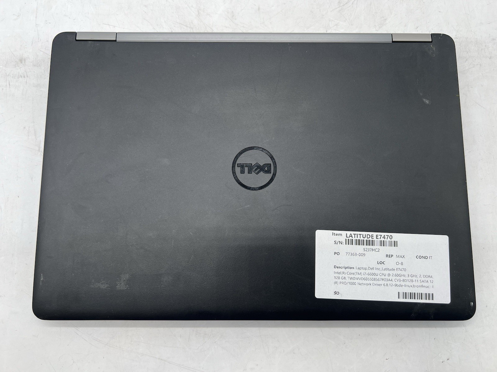 Dell Latitude E7470, i7-6600U CPU, @ 2.60GHz, 8GB RAM, 128GB SSD-No OS/AC